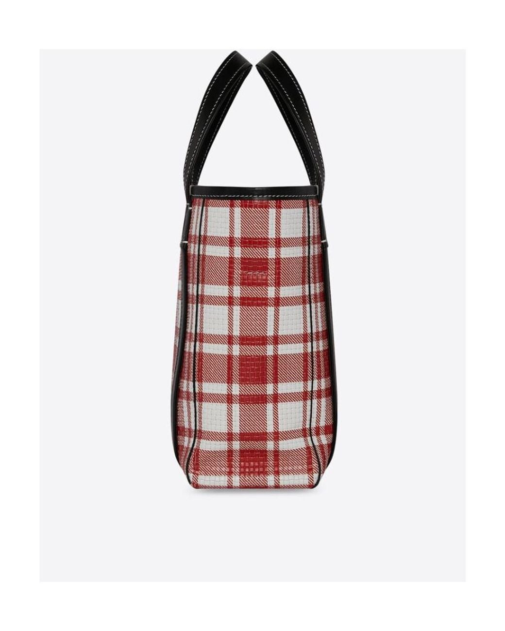 Balenciaga Red Barbes North-South Small Tote Bag