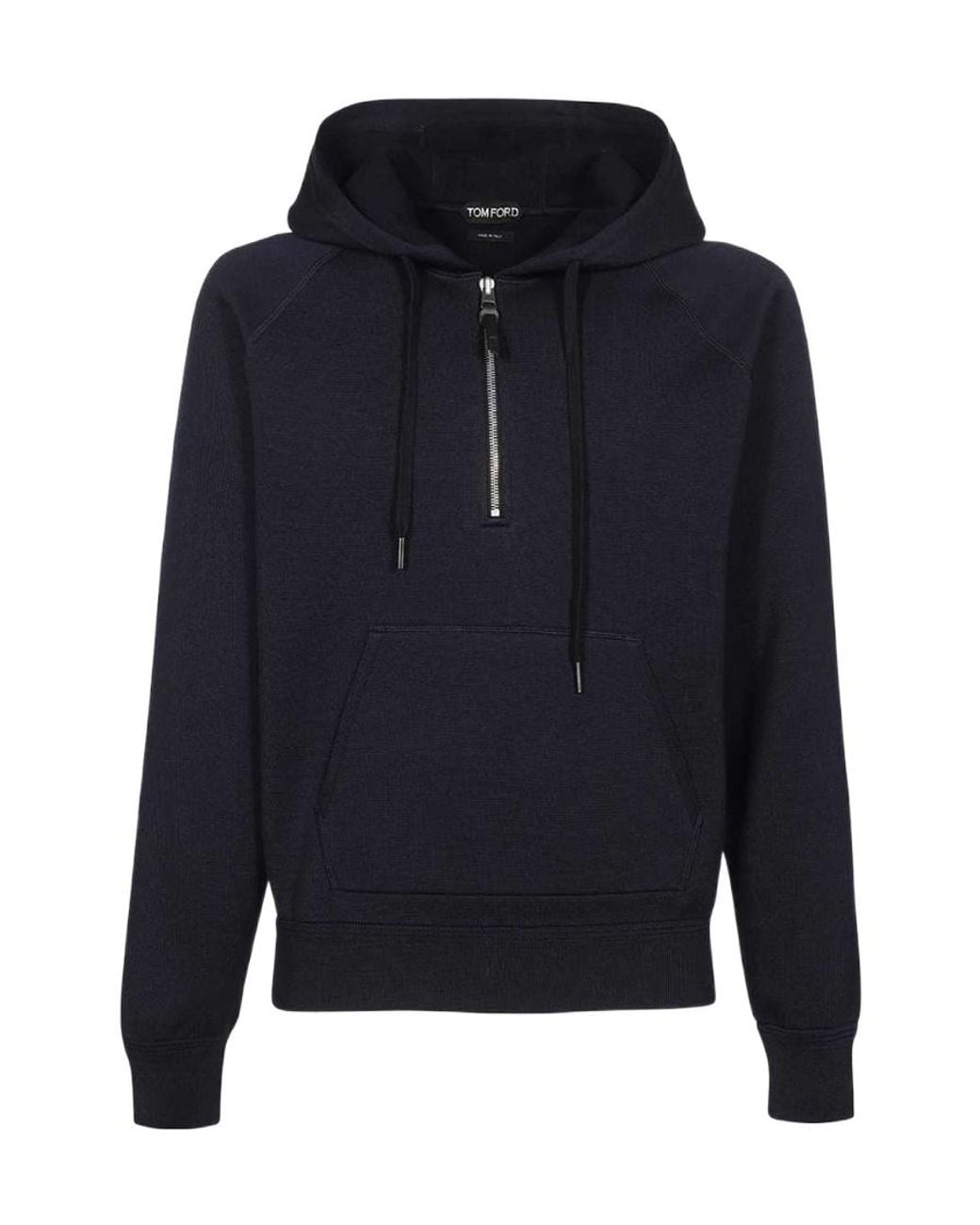 Tom Ford Blue Long-Sleeved Hooded Sweater for men