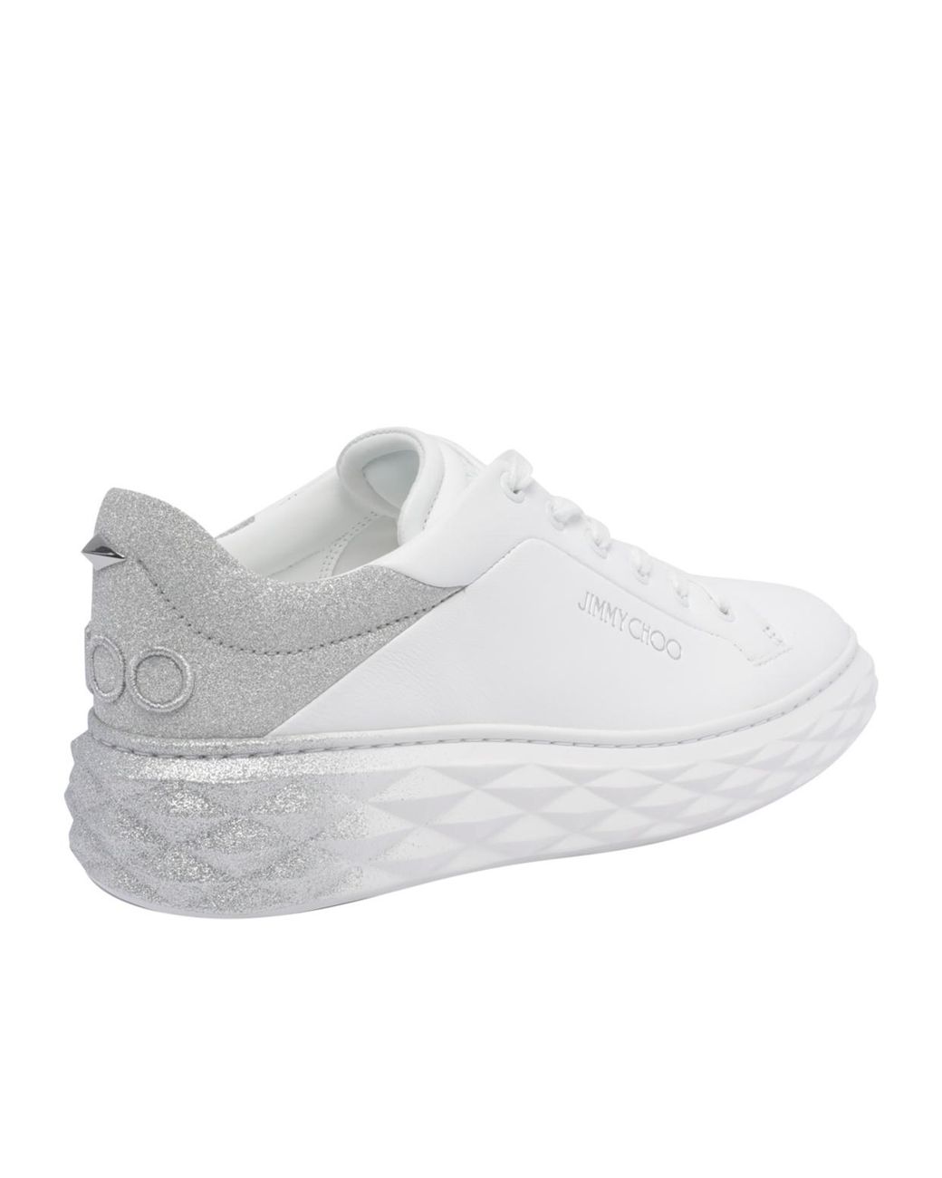 Jimmy Choo White Diamond Maxi/F Ii Leather Sneaker