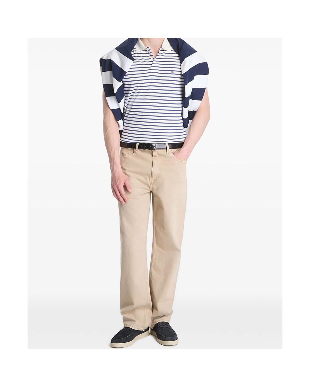 Tommy Hilfiger Blue Striped Knit Polo Shirt for men