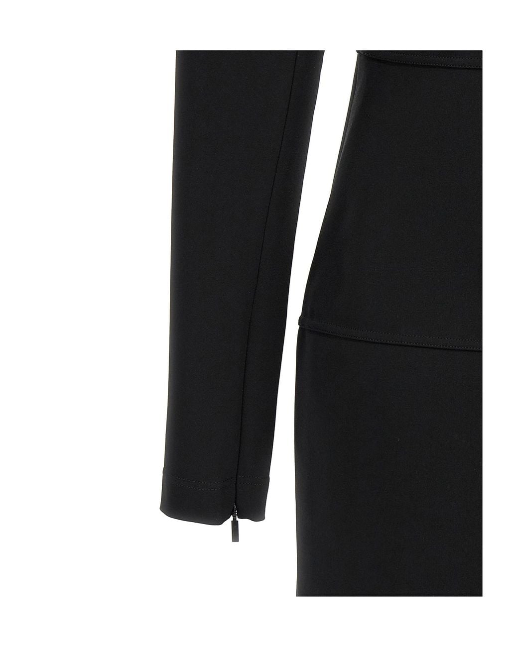 Fendi Black Techno V-Neck Jersey Midi Dress
