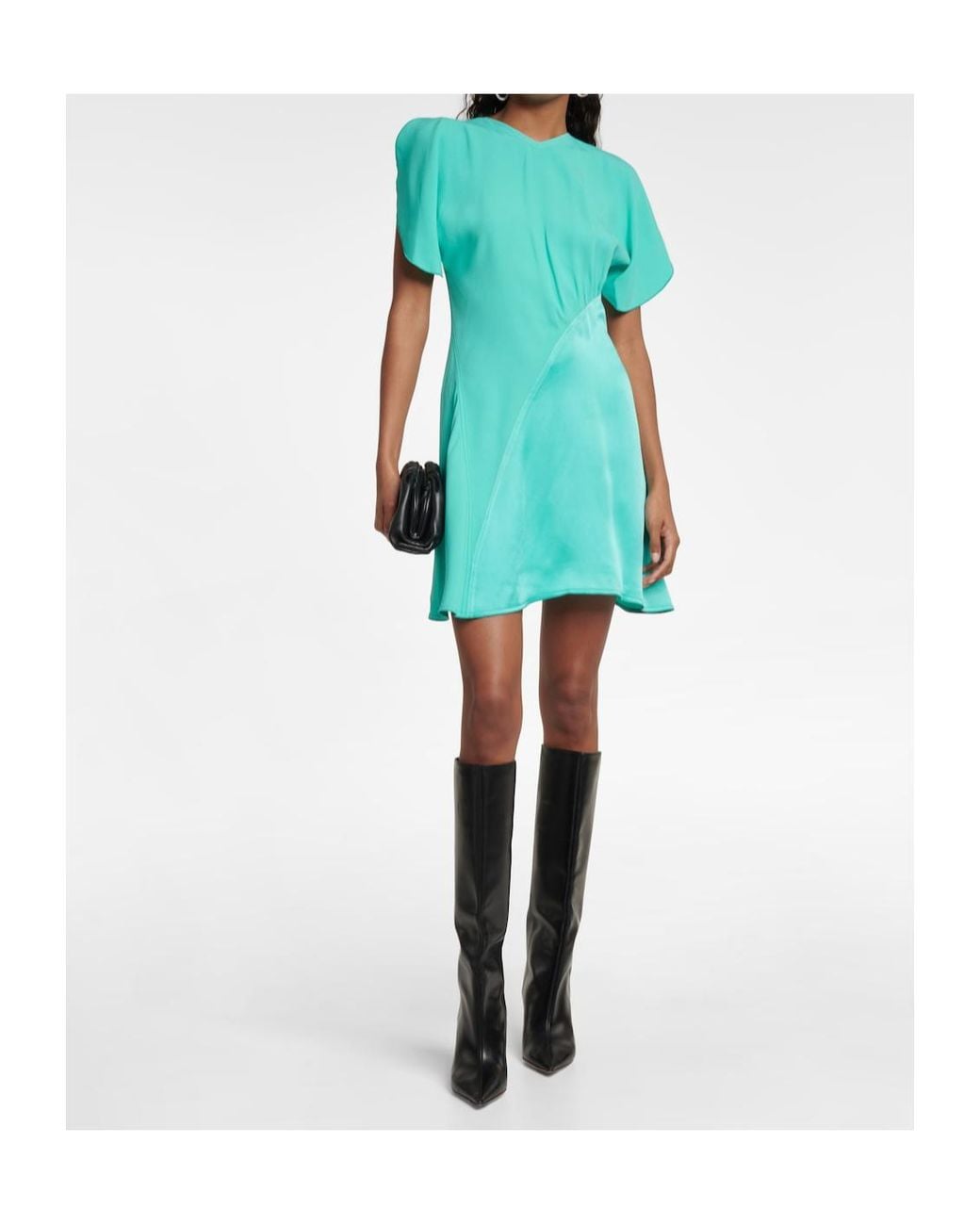 Victoria Beckham Blue Asymmetrical Mini Dress
