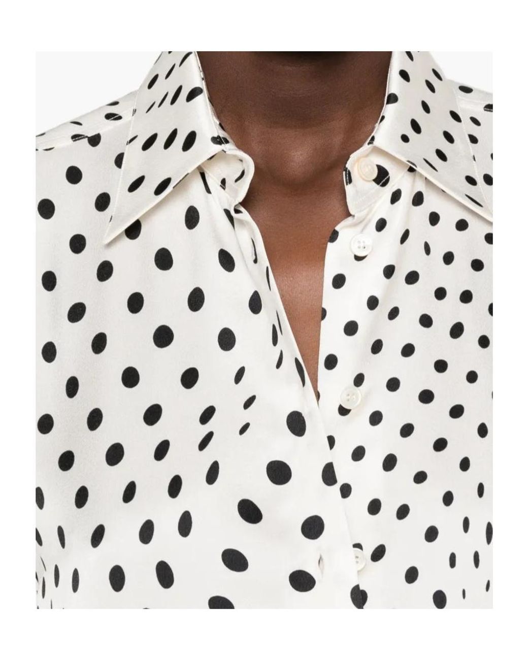 Stella McCartney White Polka-Dot Long-Sleeve Shirt