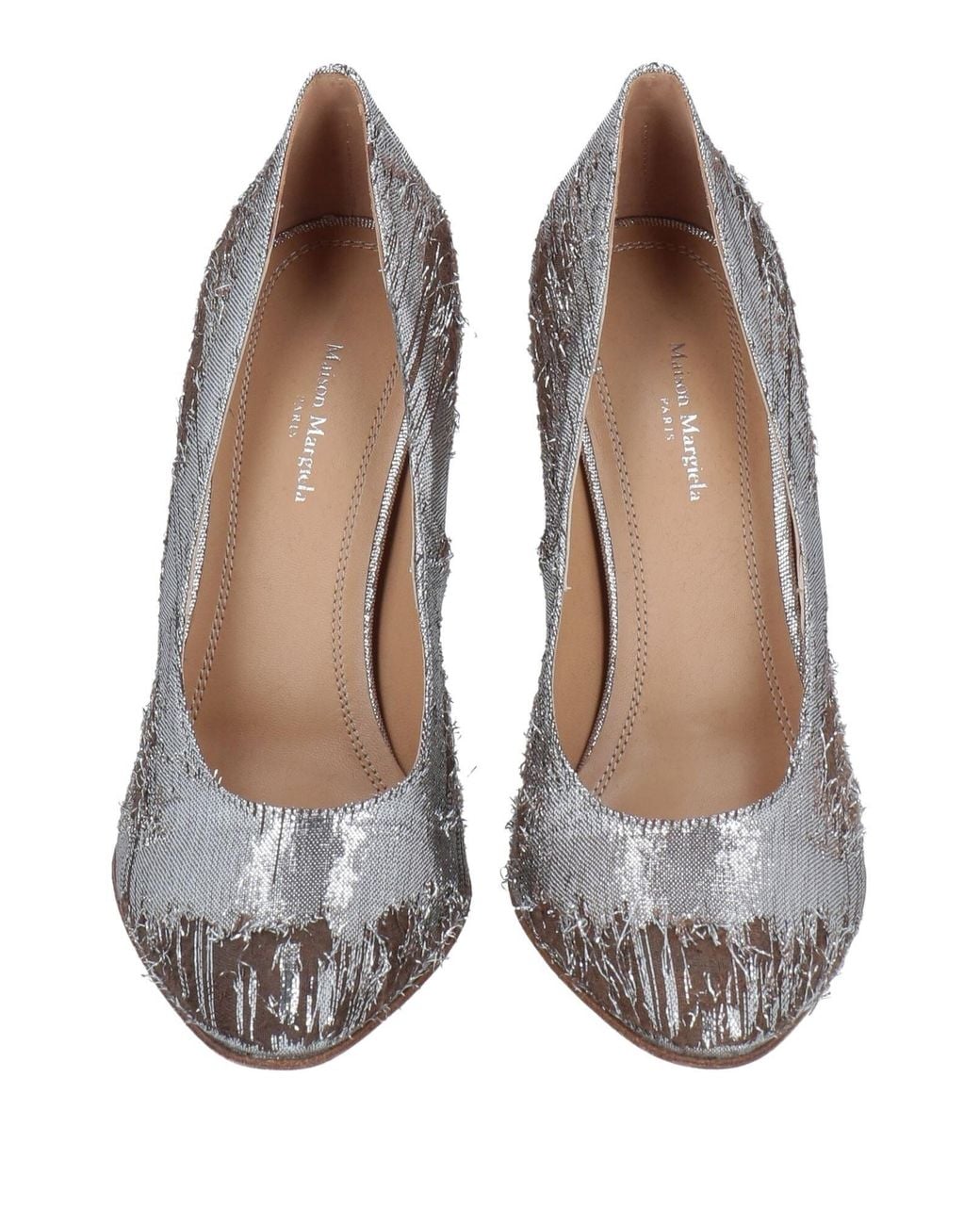 Maison Margiela White Two-Tone Woven High Heels