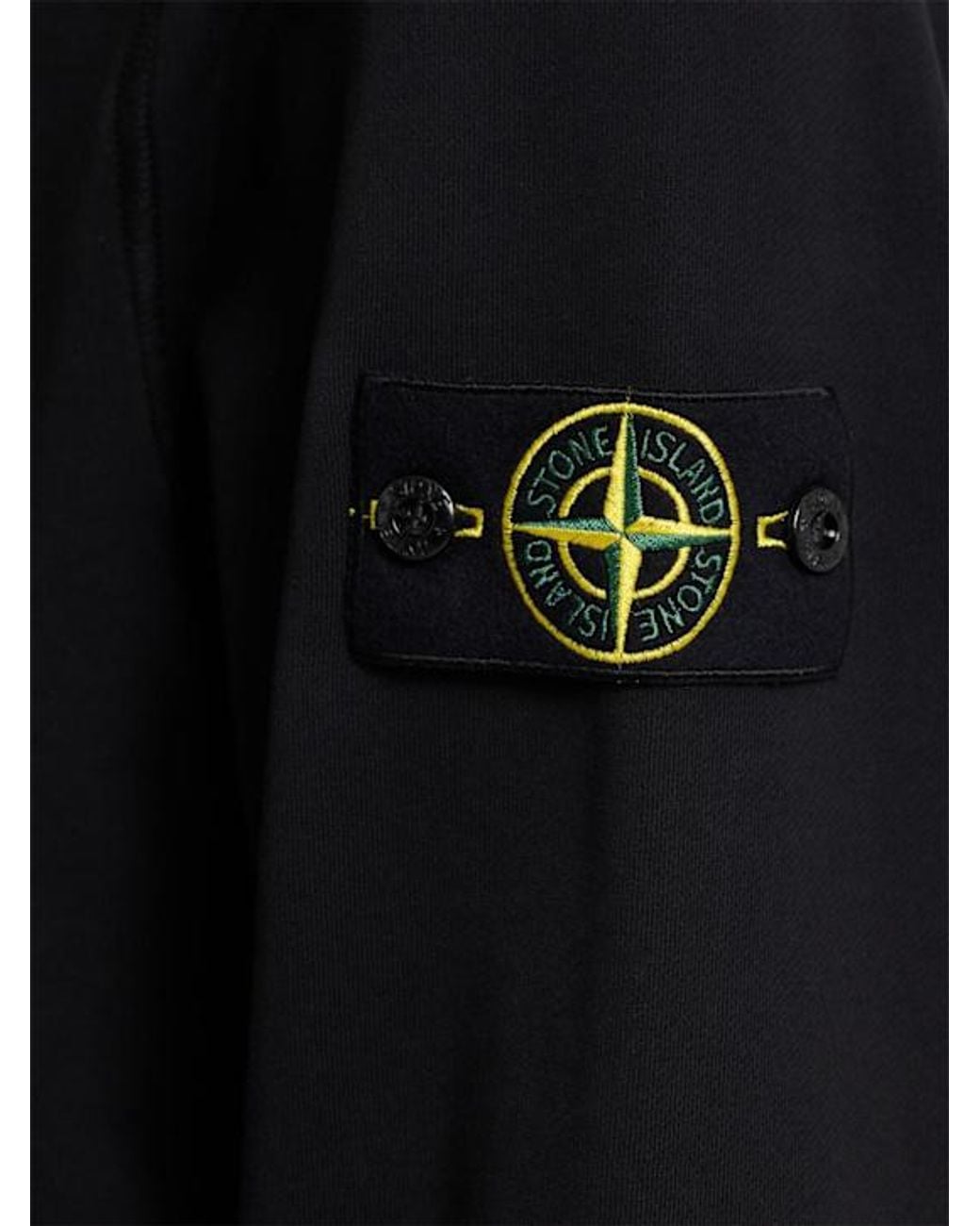 Stone Island Black Hooded Drawstring Knit Sweater for men