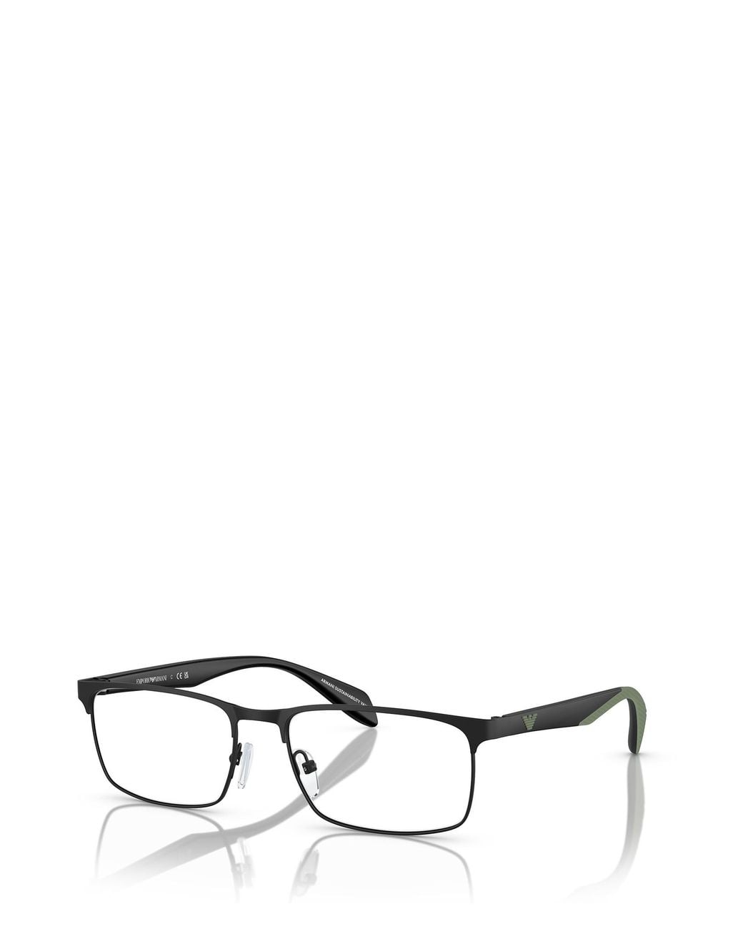 Emporio Armani Metallic Rectangular Frame Glasses for men