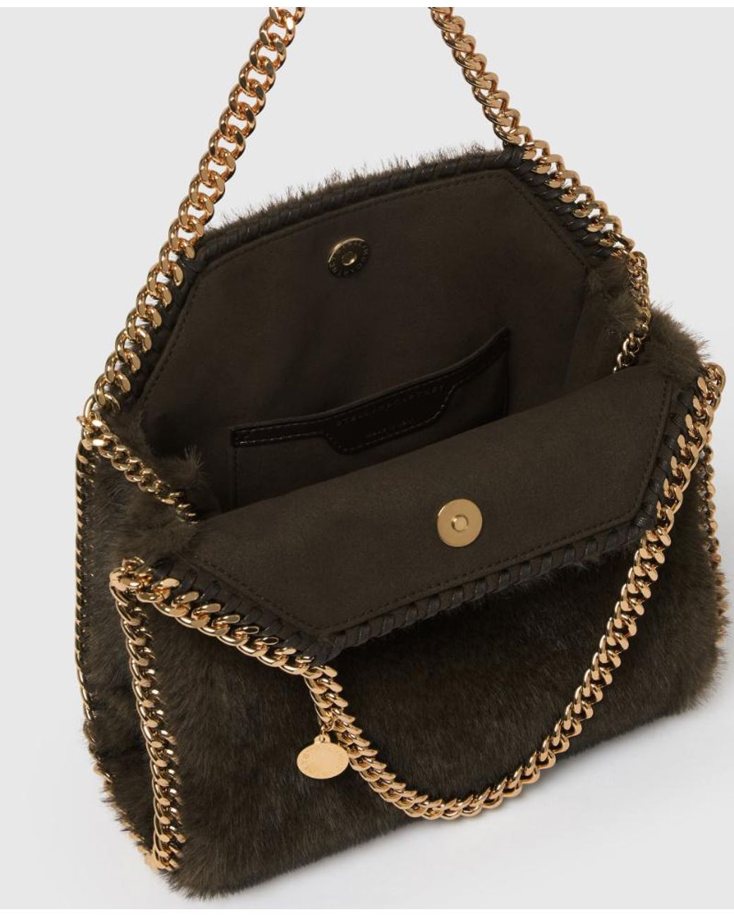 Stella McCartney Black Falabella Mink Mini Tote Bag