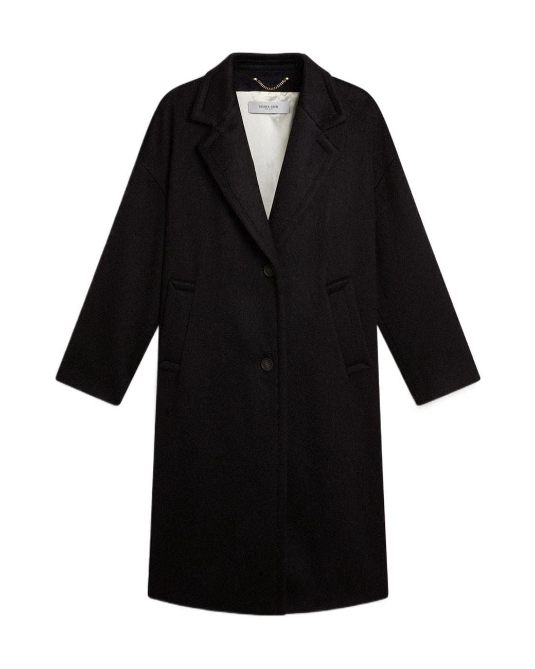 Golden Goose Deluxe Brand Black Single-Breasted Cocoon Coat
