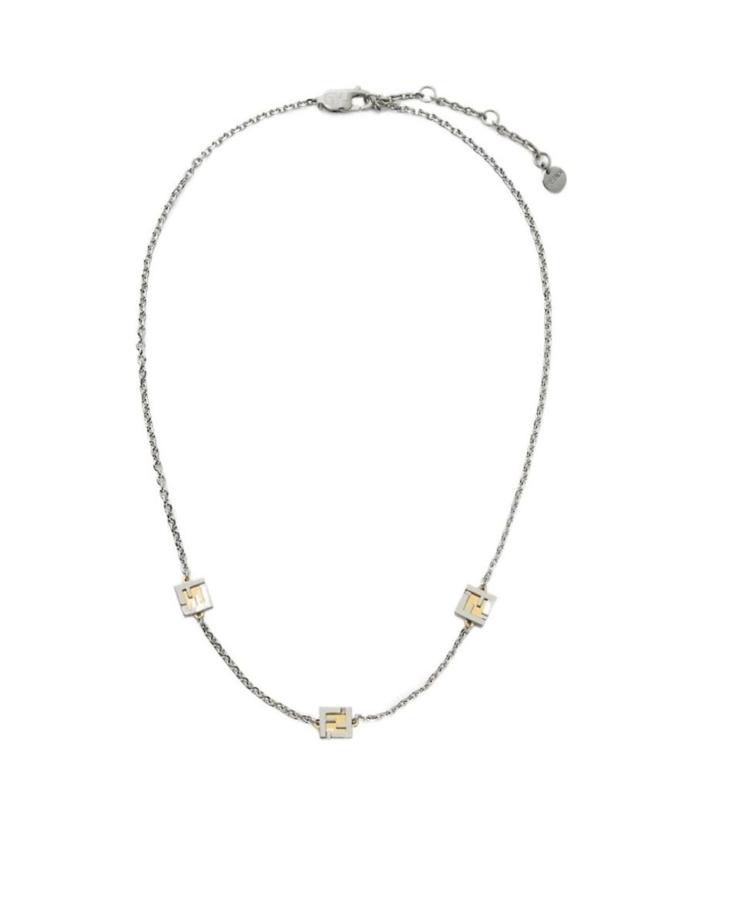 Fendi Metallic And-Colored Necklace for men