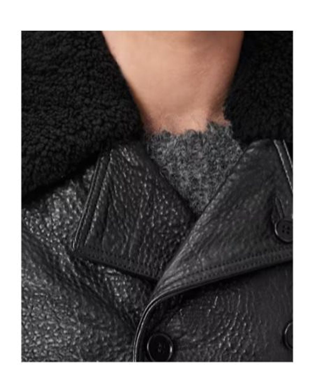AllSaints Black Hamlet Leather Jacket for men