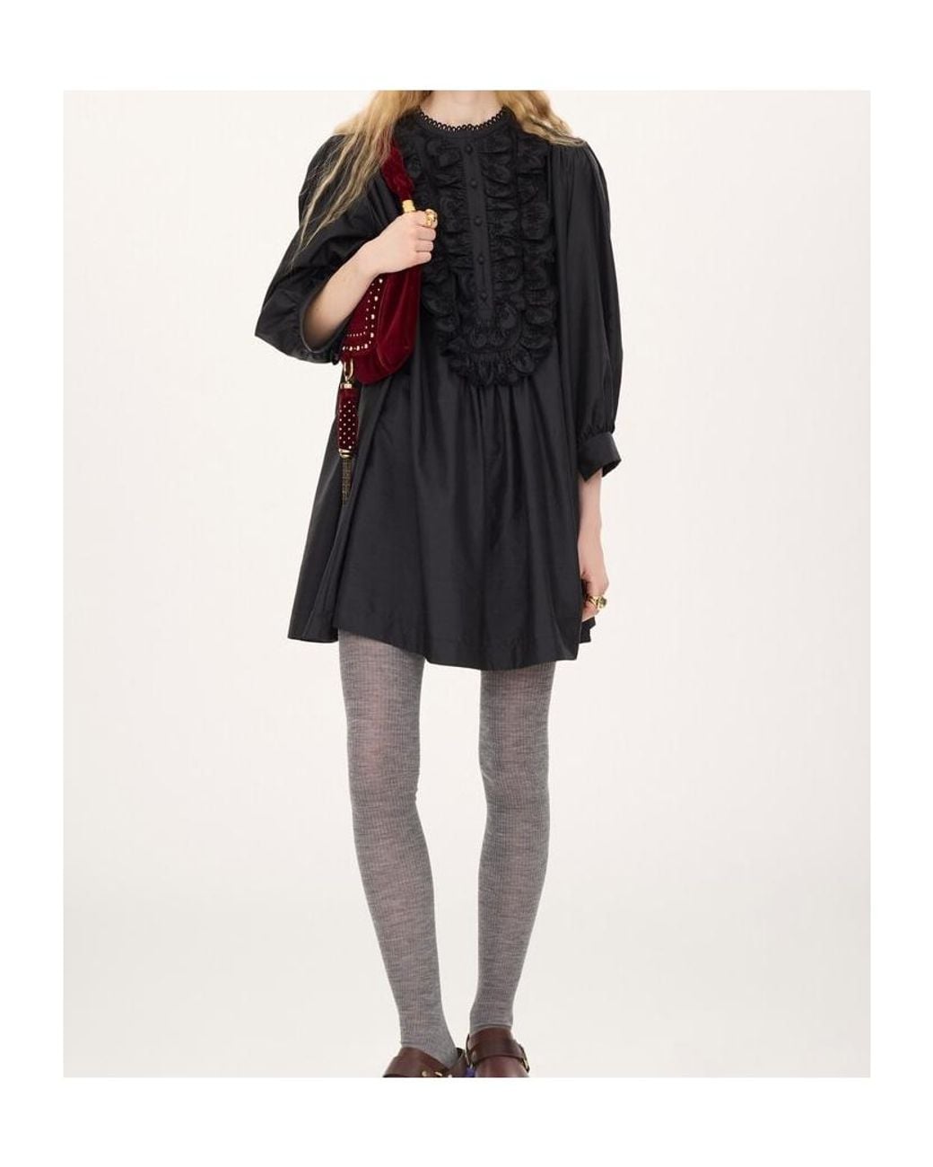 Chloé Black Chloé Long-Sleeved Mini Dress