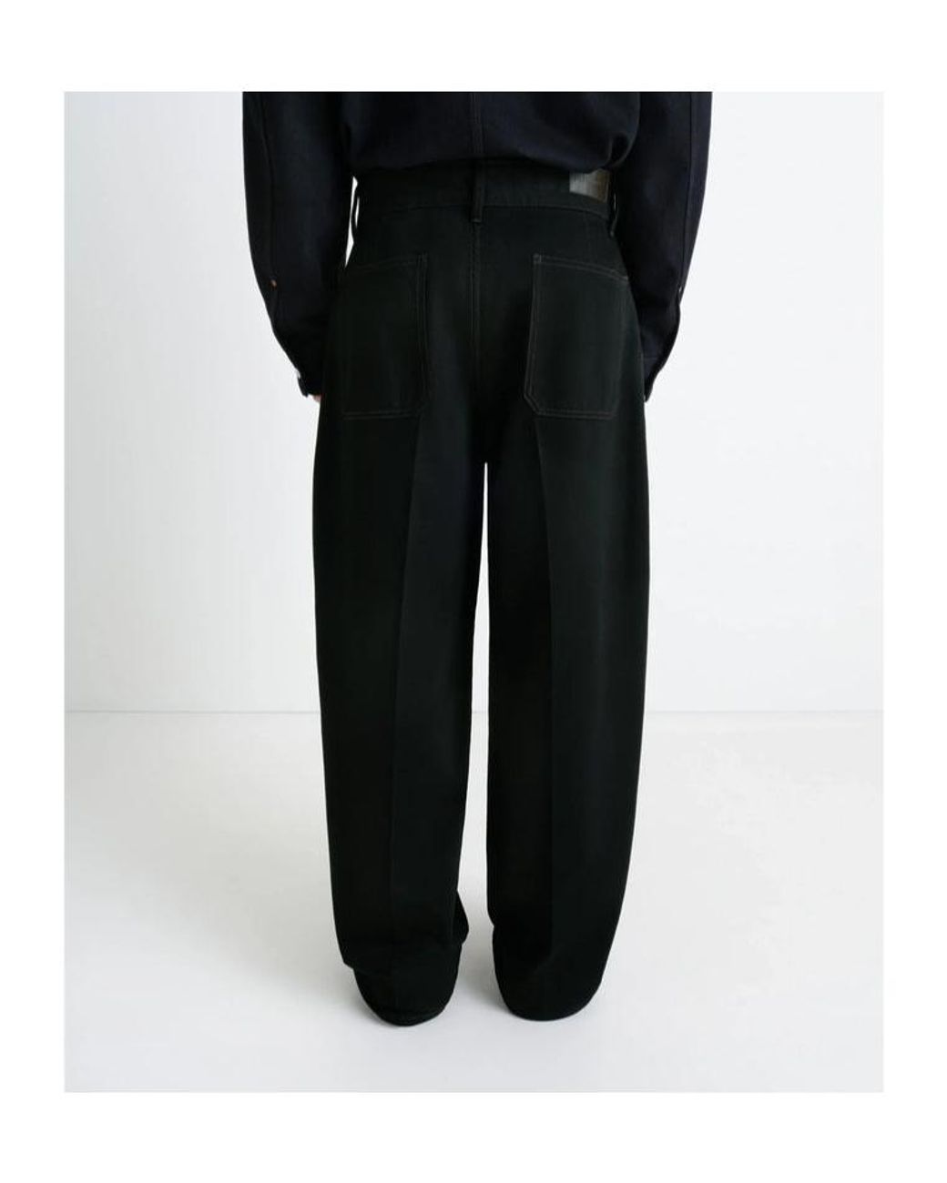 Lemaire Black Maxi Workwear Denim Trousers for men