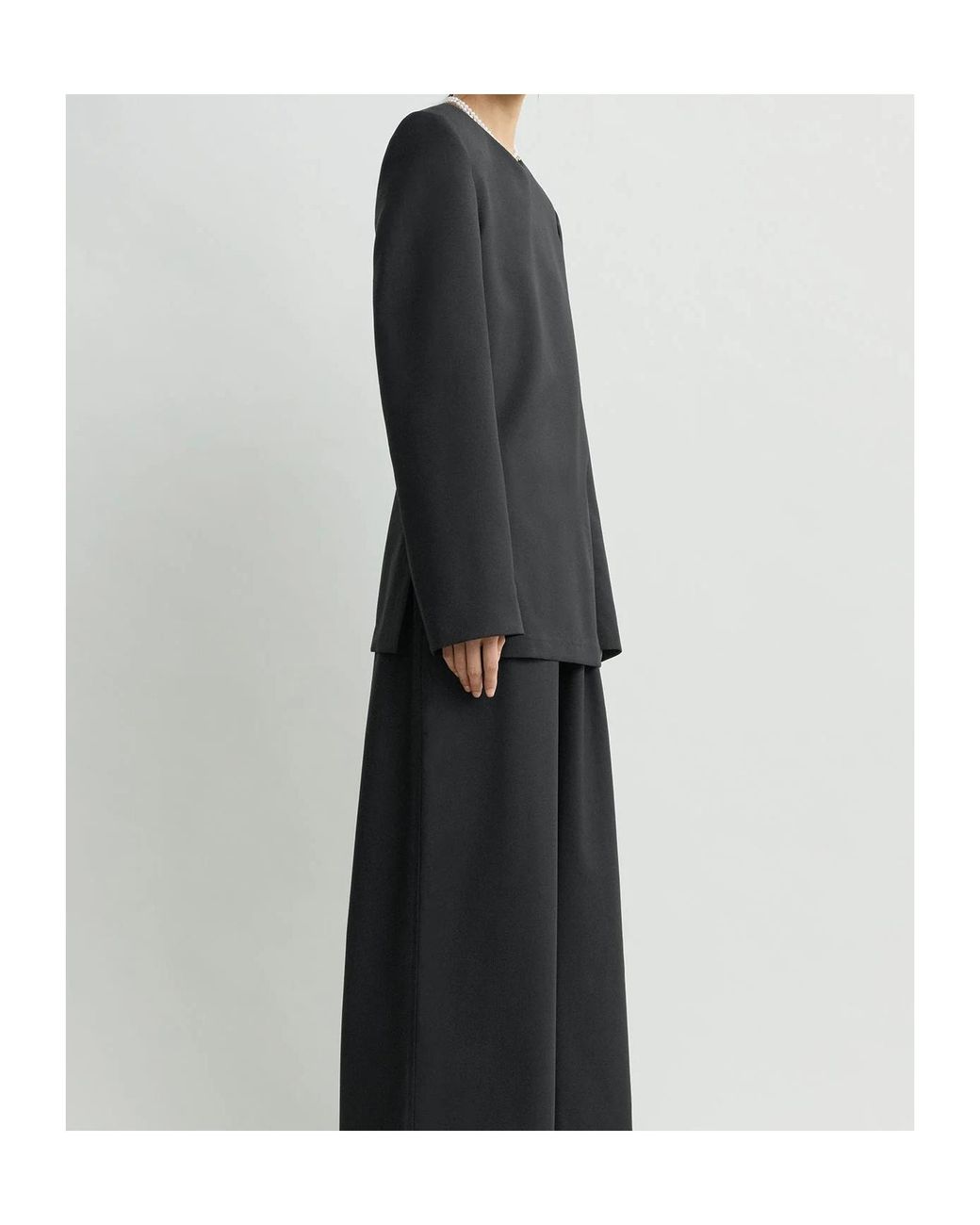 Totême Black Totême Structured Long Sleeved Top