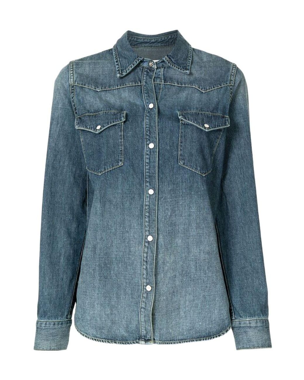 Nili Lotan Blue Long-Sleeved Shirt