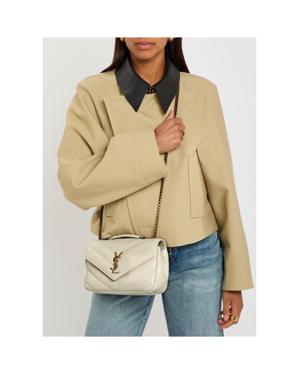 Saint Laurent Natural Lightweight Versatile Square Mini Bag