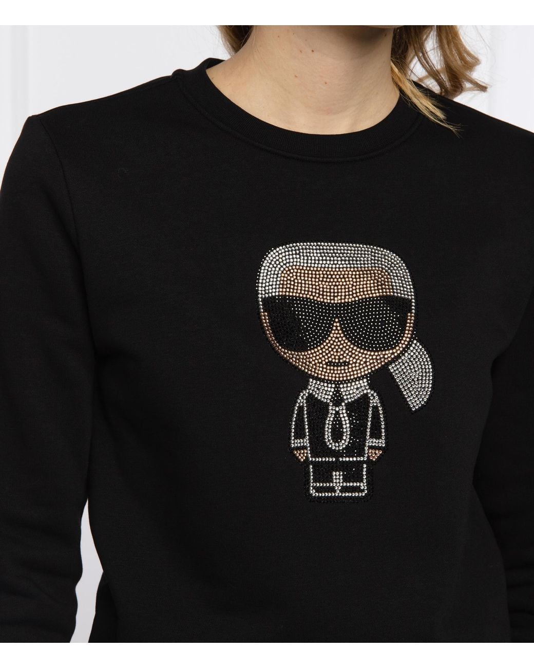 Karl Lagerfeld Black K/Ikonik Embellished Crewneck Sweatshirt