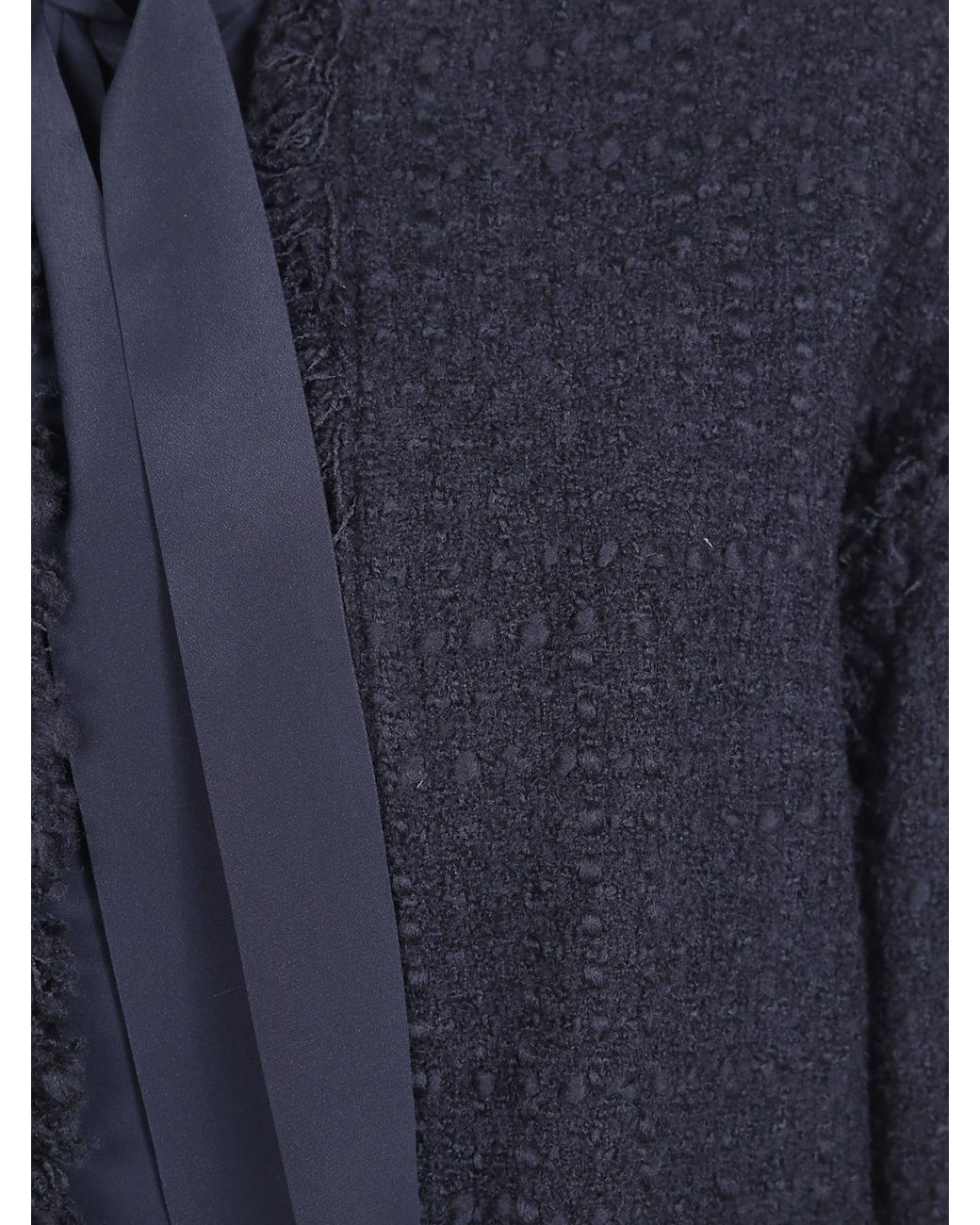 Mantu Blue Fringed Bouclé Jacket