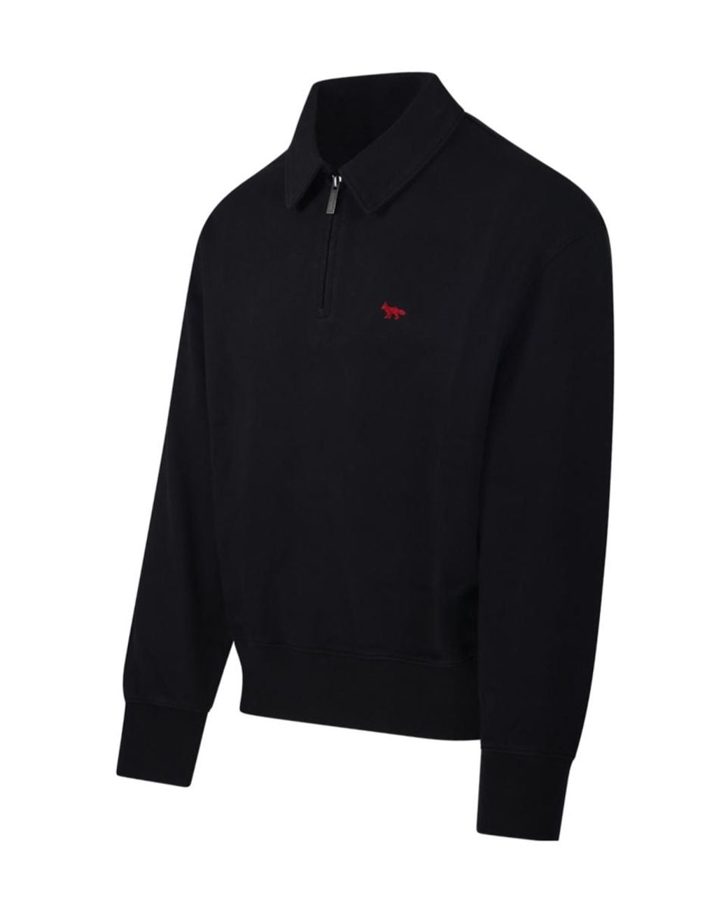 Maison Kitsuné Blue Maison Kitsuné Profile Fox Zip Polo Sweatshirt for men