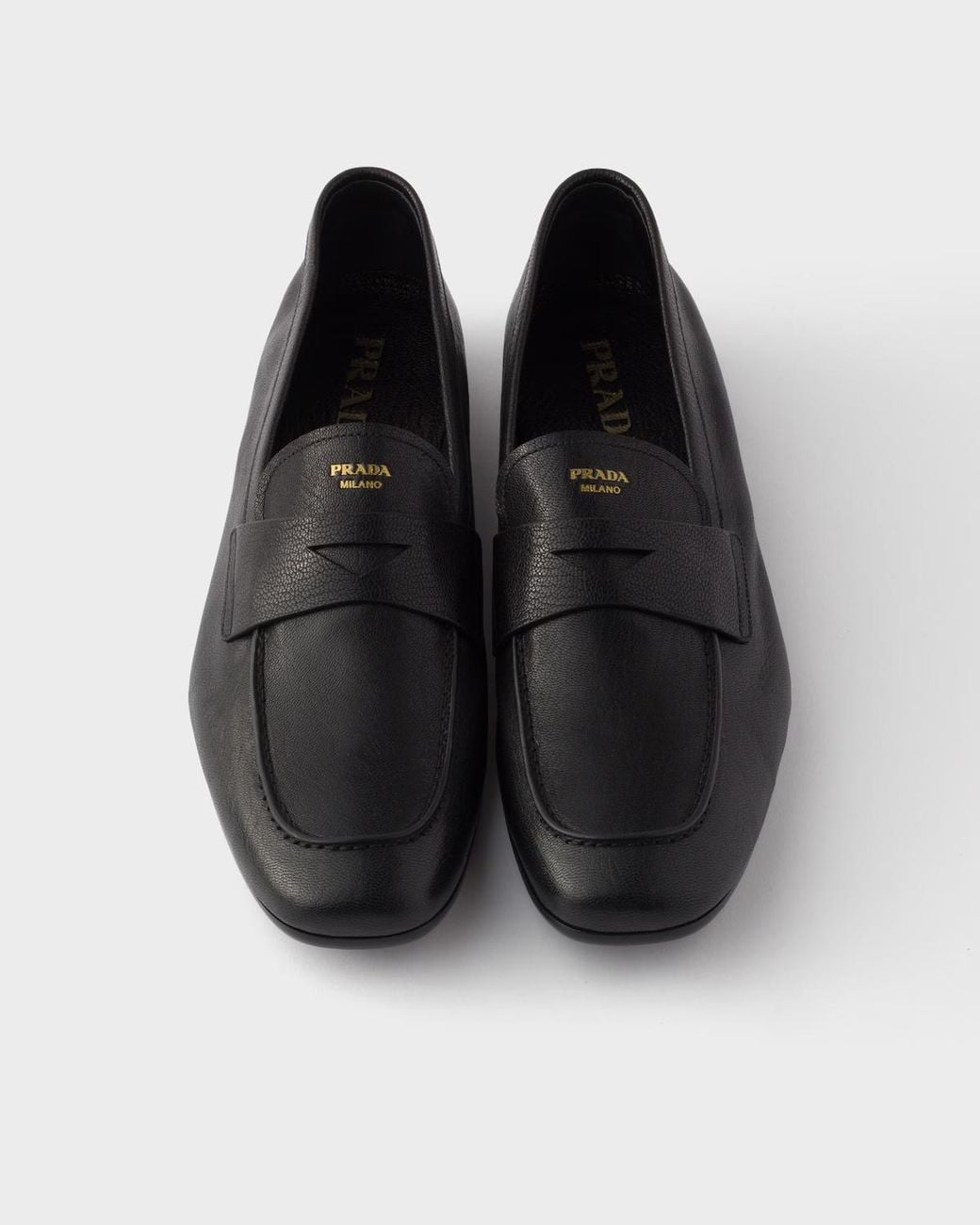 Prada Black Leather Loafers for men
