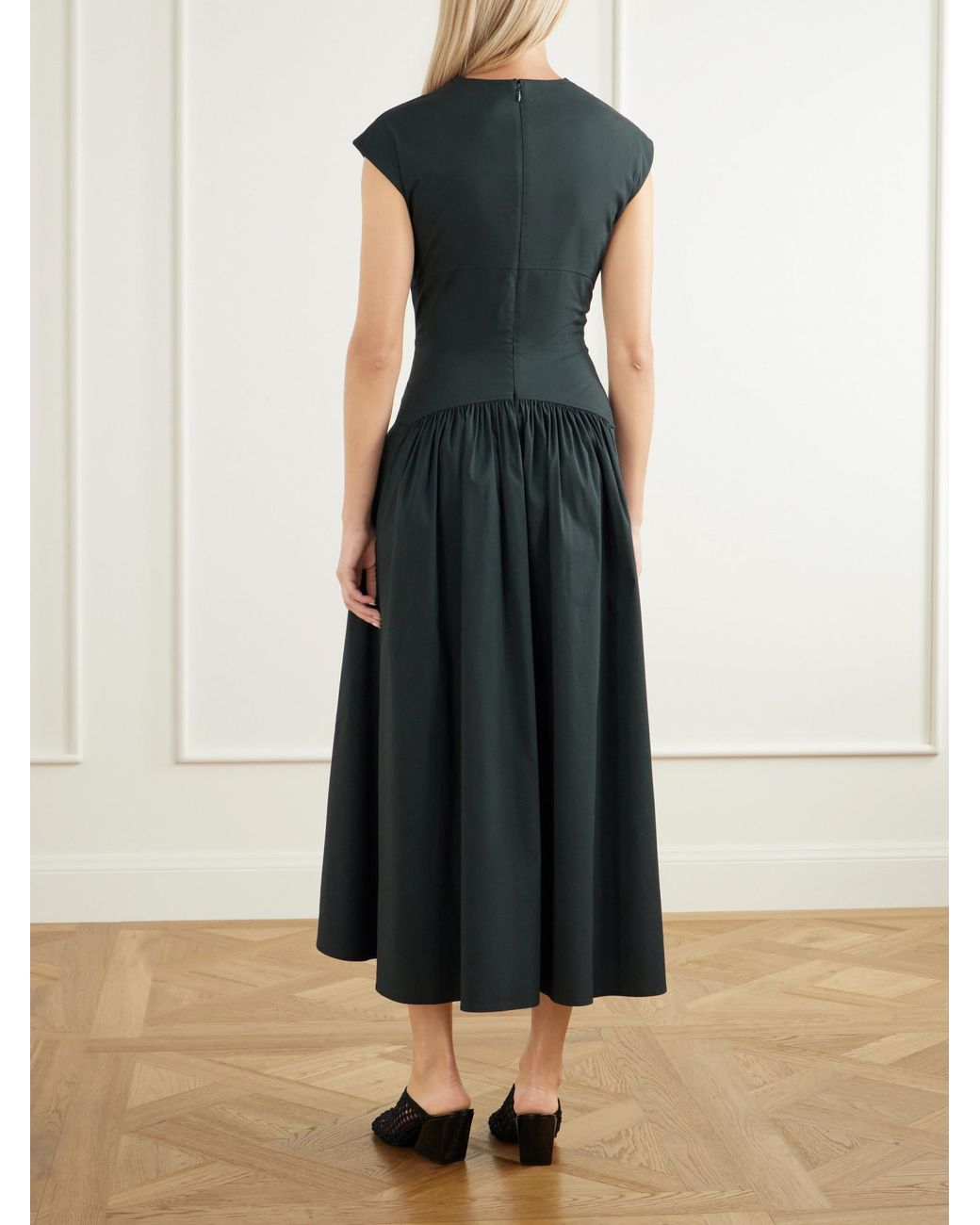 Proenza Schouler Black Cotton-Blend Midi Dress