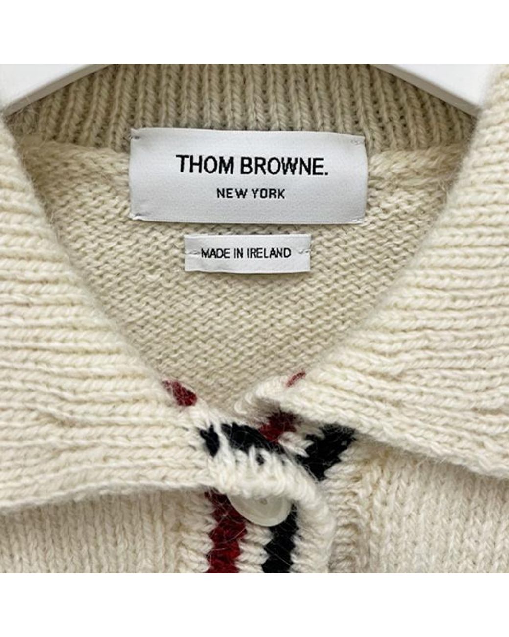 Thom Browne Natural Long-Sleeved Button-Up Cardigan