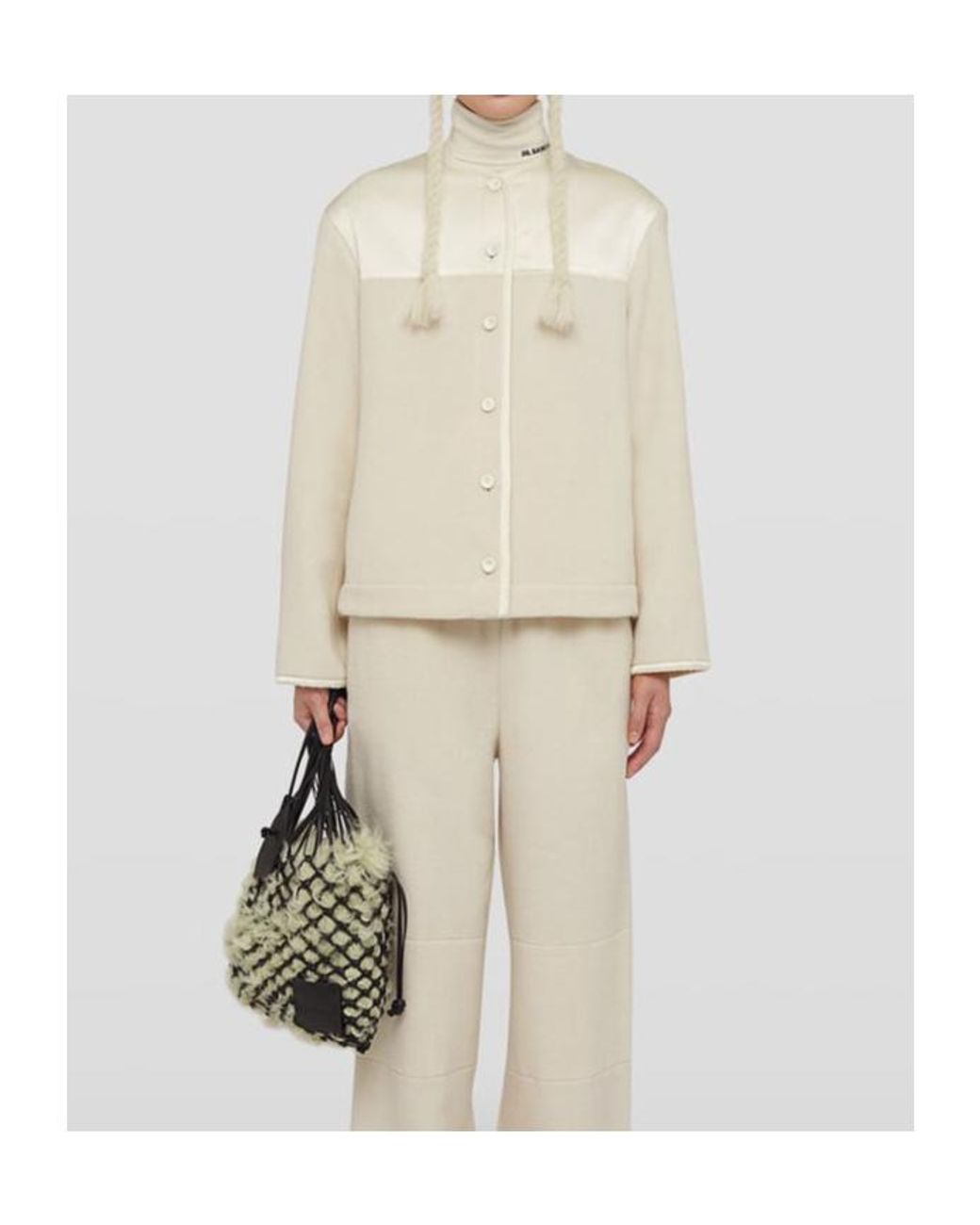 Jil Sander Natural Panelled Fleece Jacket