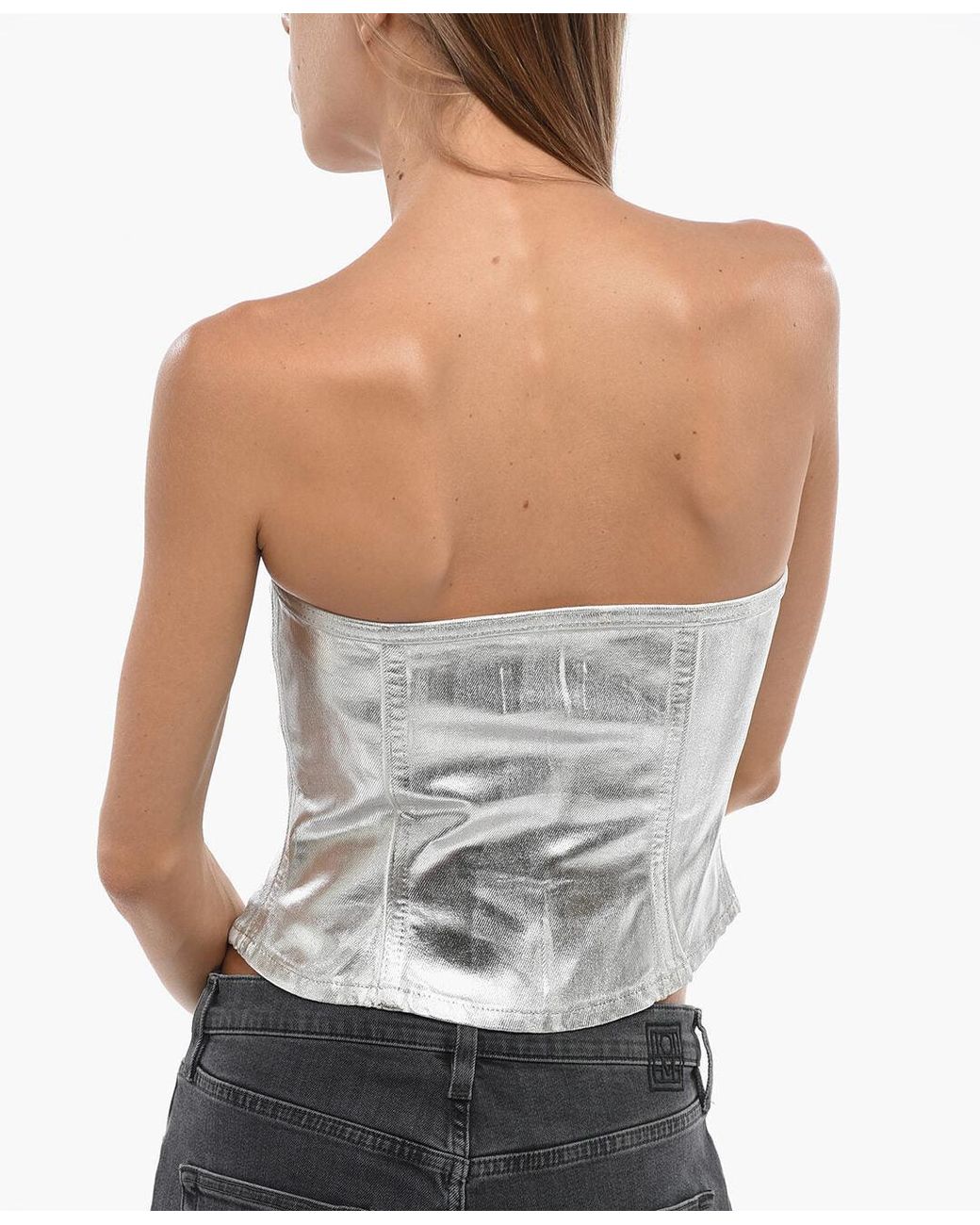 Ganni White Button-Front Top