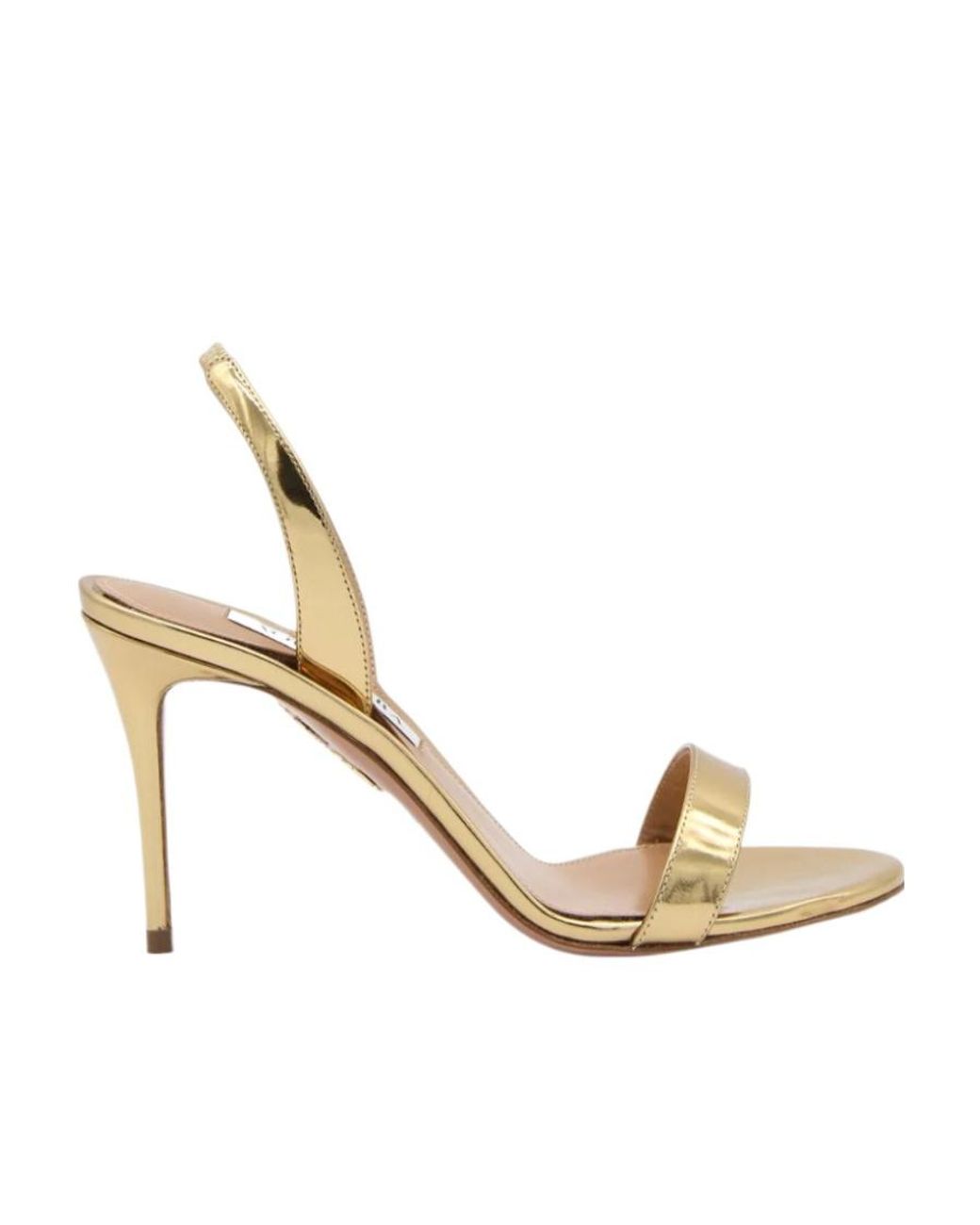 Aquazzura Metallic So Nude Almond Open Toe Sandals