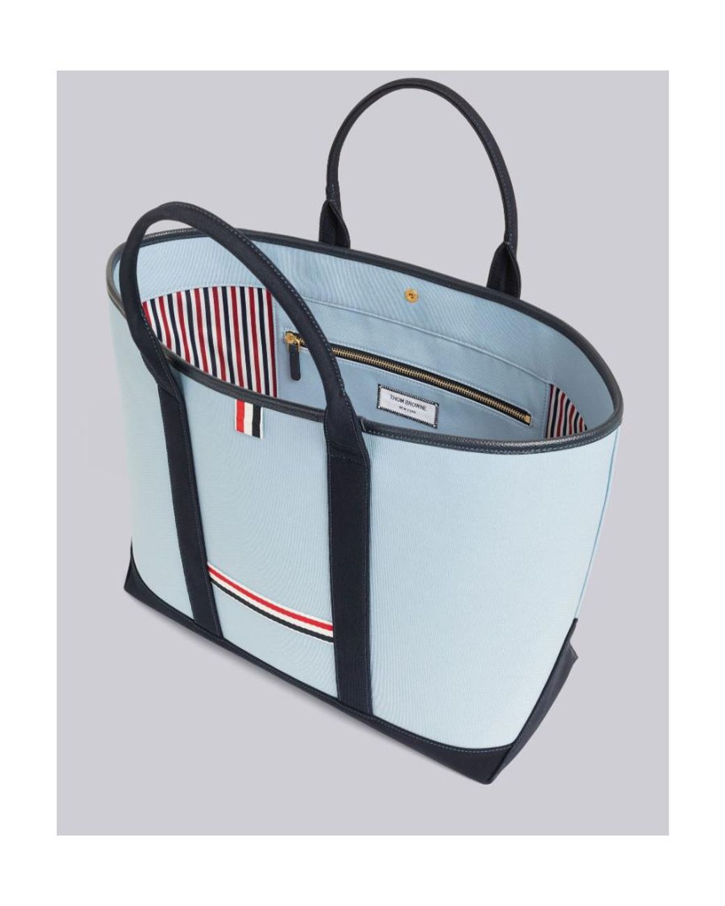 Thom Browne Blue Interlock Medium Tool Tote Bag for men