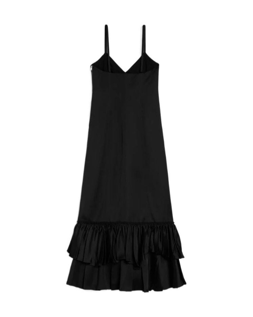 Jil Sander Black Silk Blend Ruffle Dress
