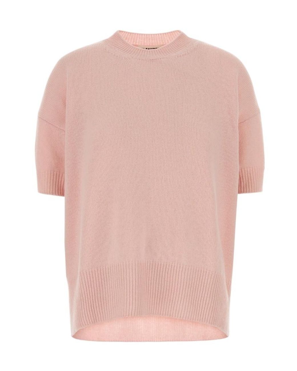 Jil Sander Pink Short-Sleeved Knitted Top