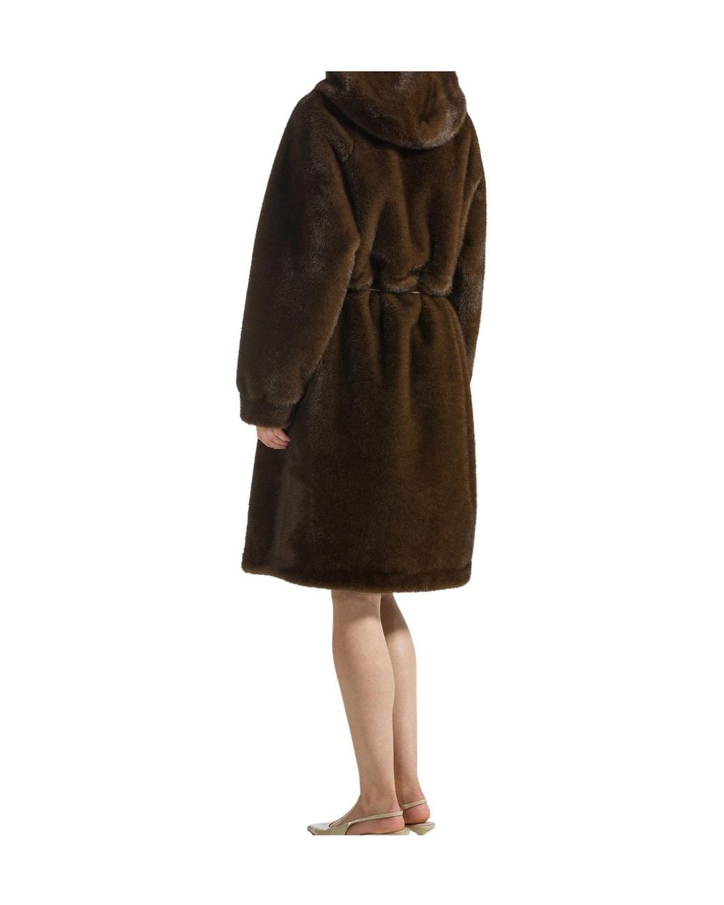 Seventy Brown Faux-Fur Hooded Coat