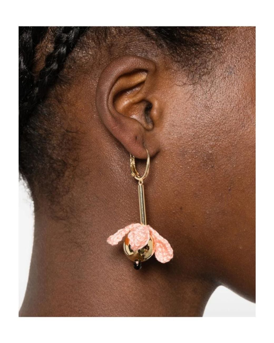 LaDoubleJ Pink Flower Pendant Earrings