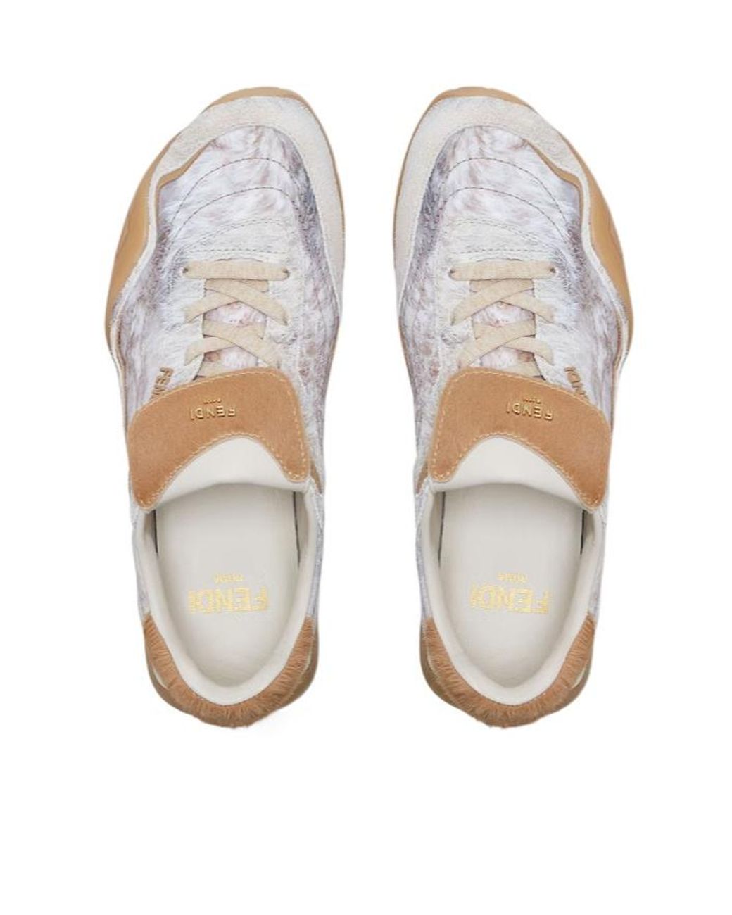 Fendi White Wave Pulse Lace-Up Sneakers