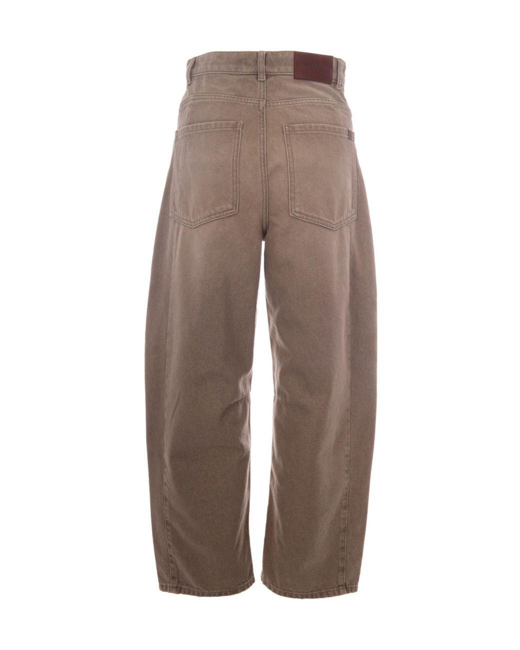 Weekend by Maxmara Natural Logo-Patch Barrel-Leg Jeans