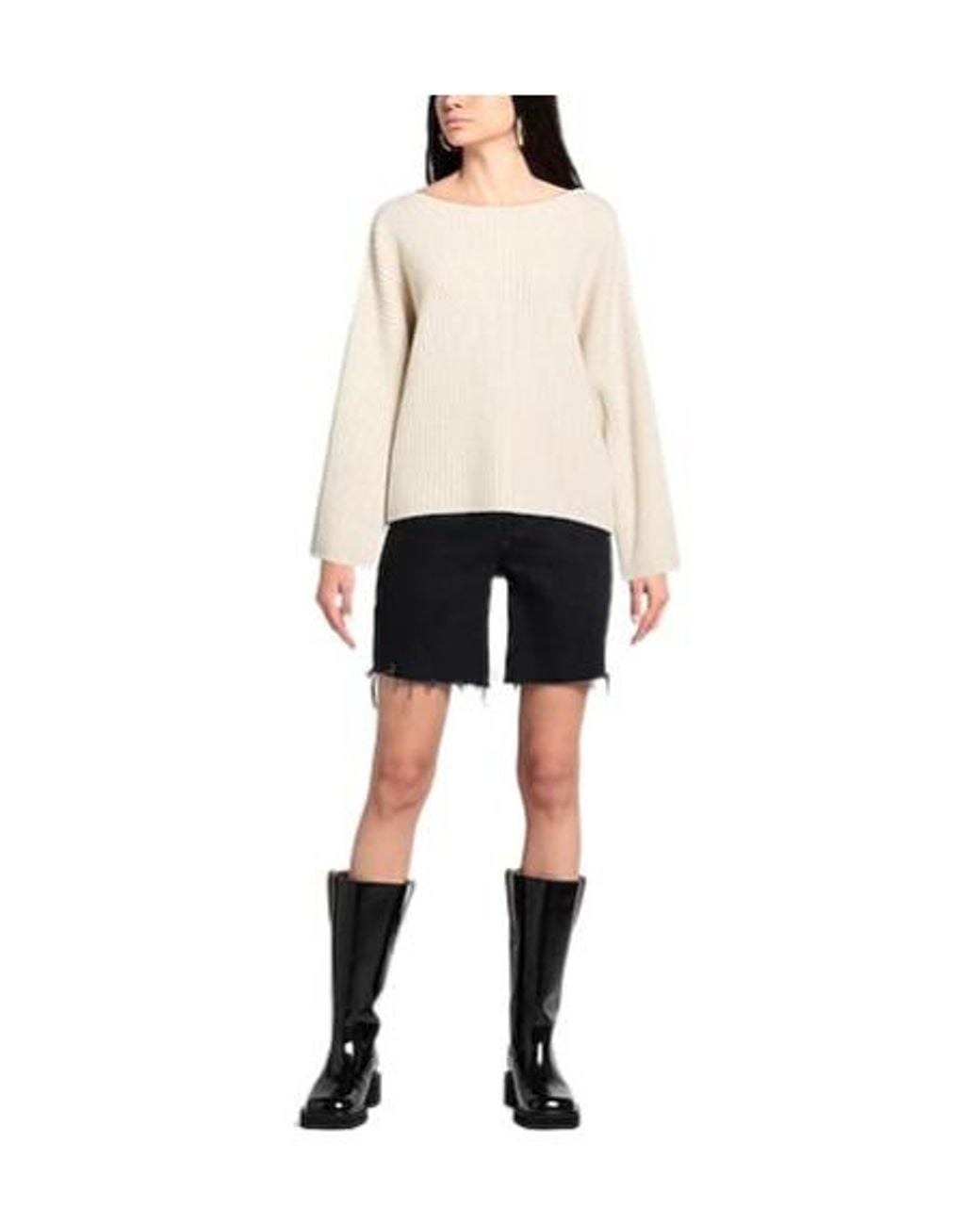 Rag & Bone Natural Solid Color Heavyweight Wool Knit Sweater