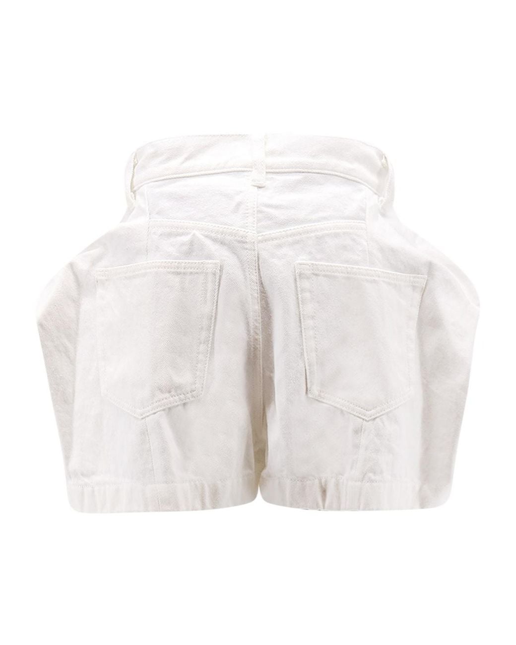Sacai White Mid-Rise Denim Shorts