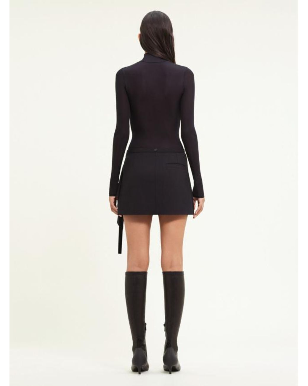 Courreges Black Courrèges Second Skin Mockneck Top