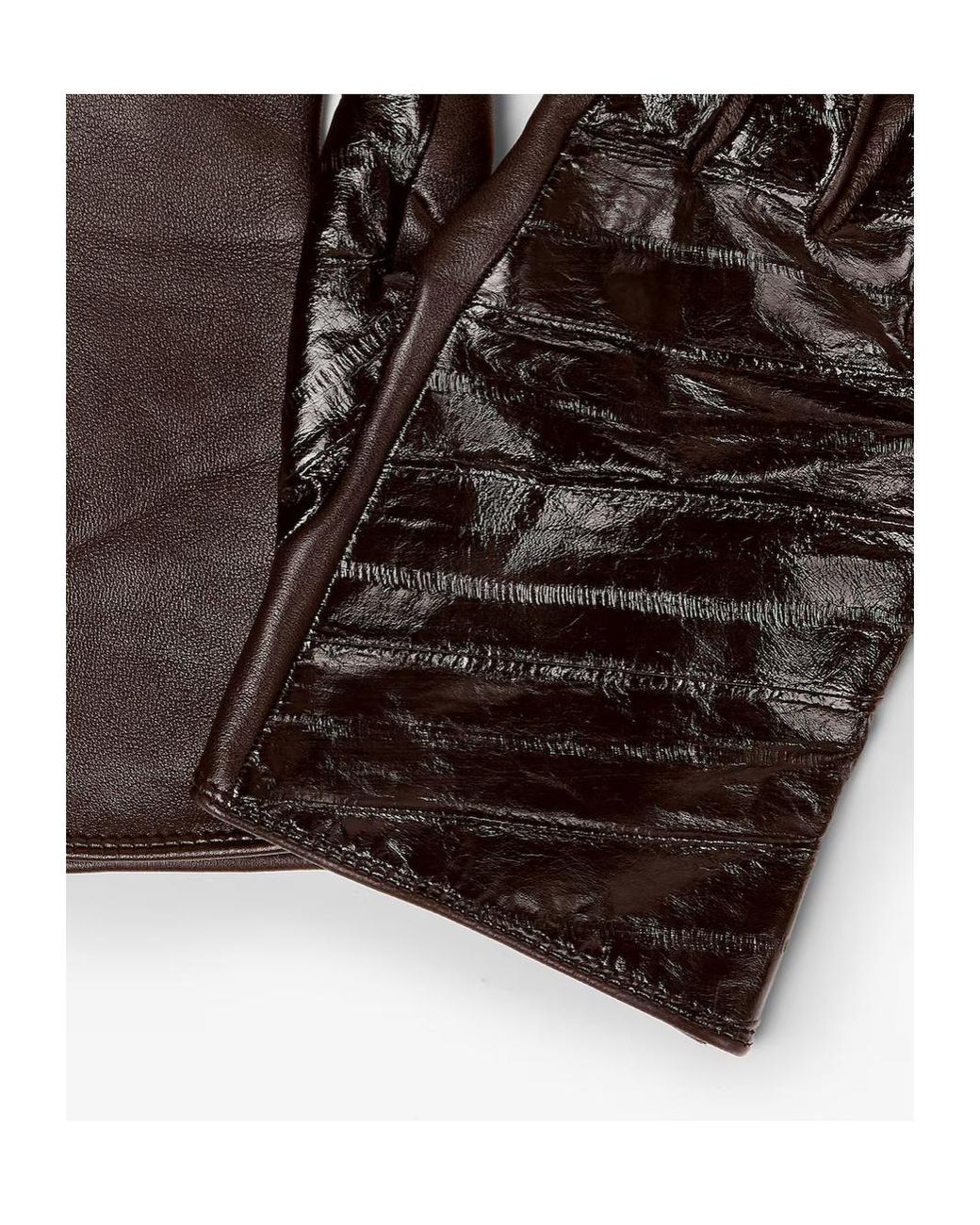 Fendi Brown Chevron Hagfish Gloves for men
