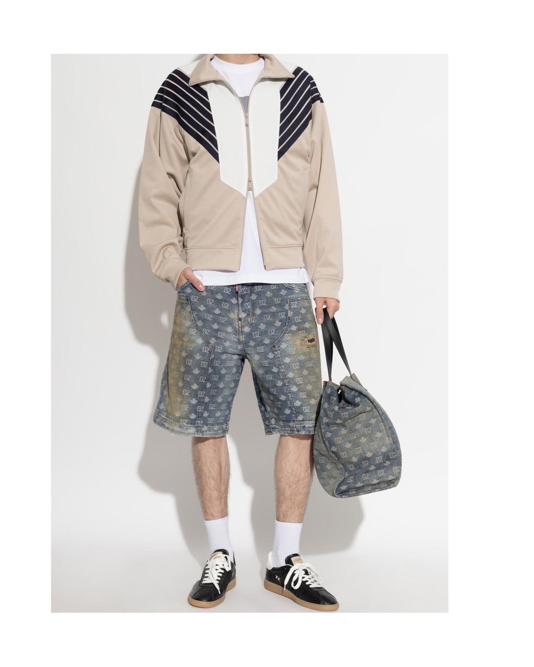 DSquared² White Chevron Panel Track Jacket for men