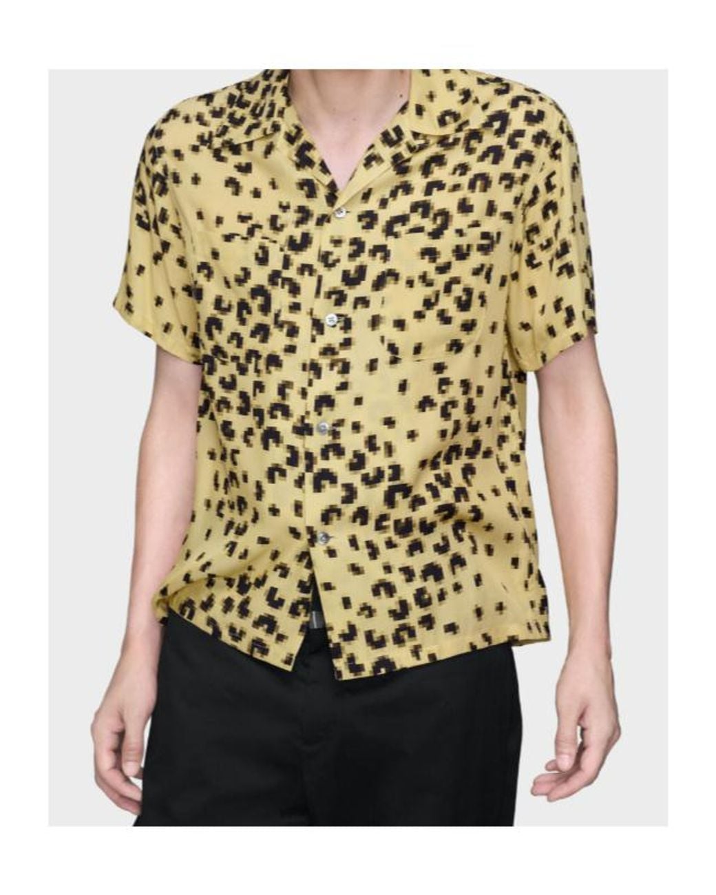 Maison Margiela Metallic Short Sleeve Leopard Shirt for men