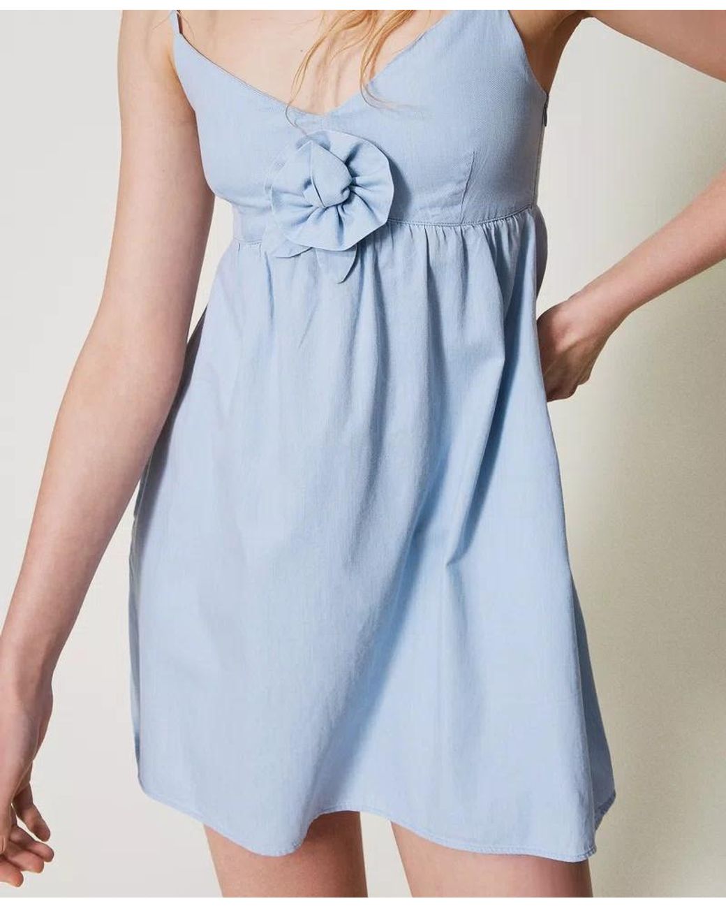 Twinset Blue Floral-Appliqué Sundress