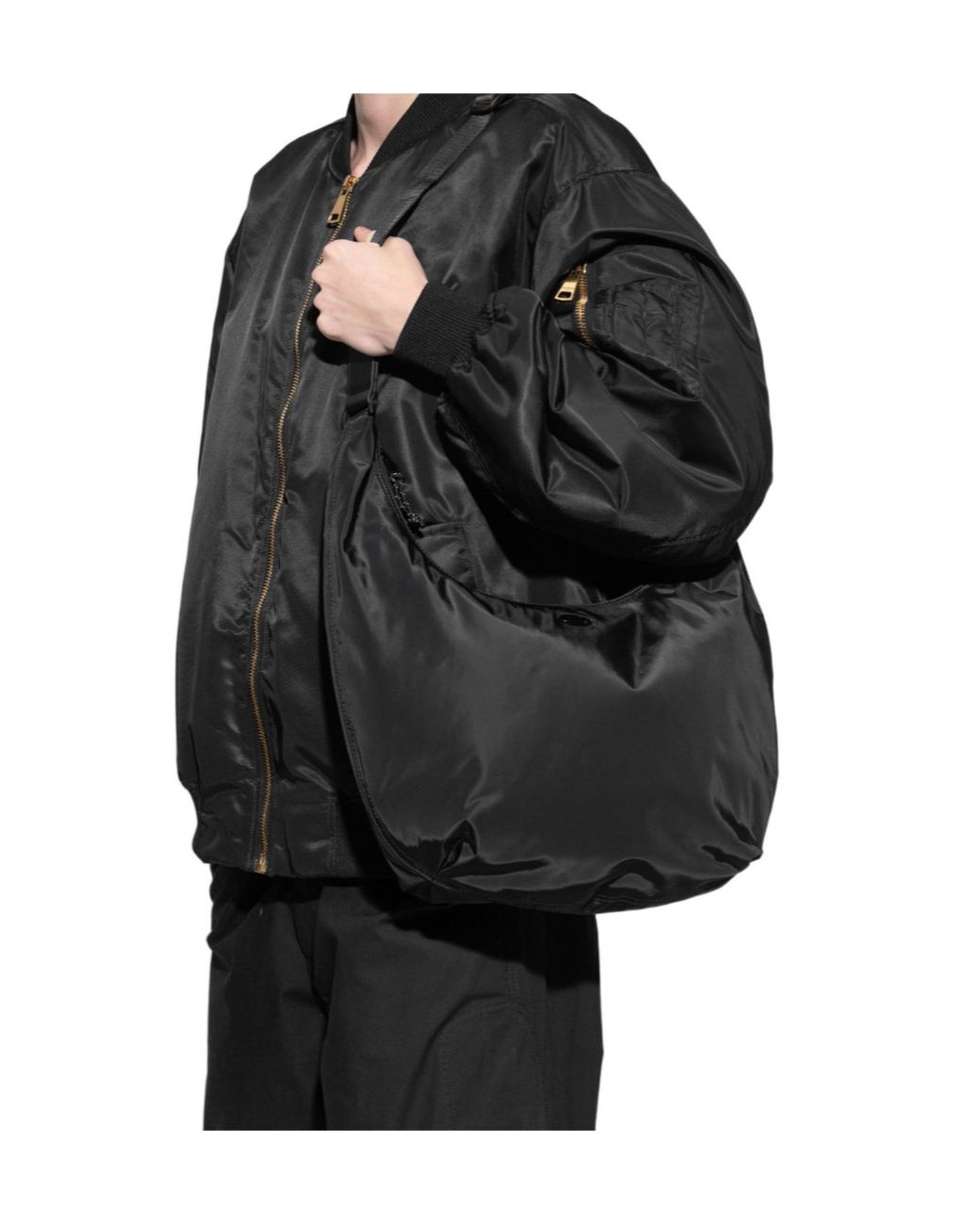 DIESEL Black D-Pack Hobo Bag for men