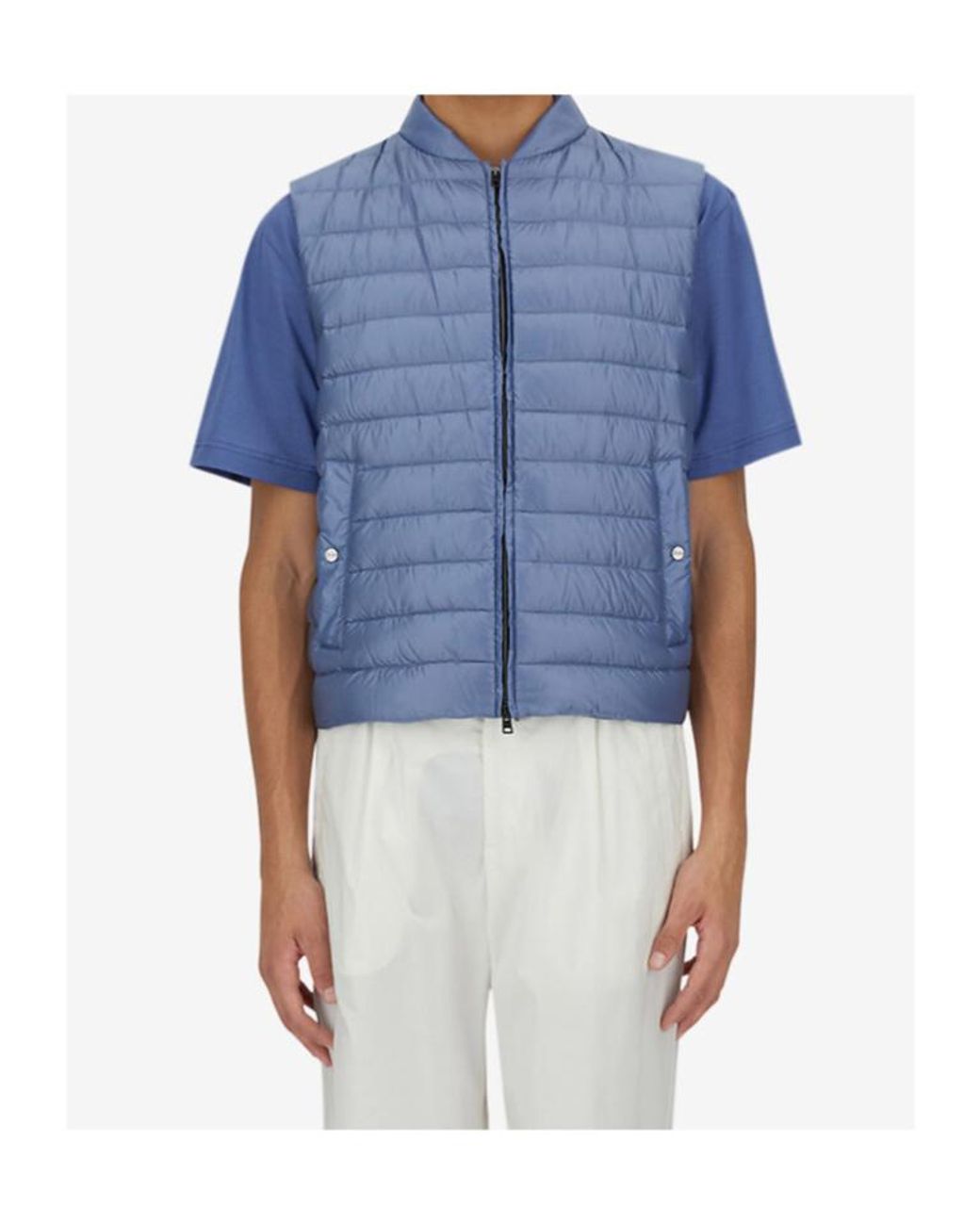 Herno Blue High-Necked Vest for men