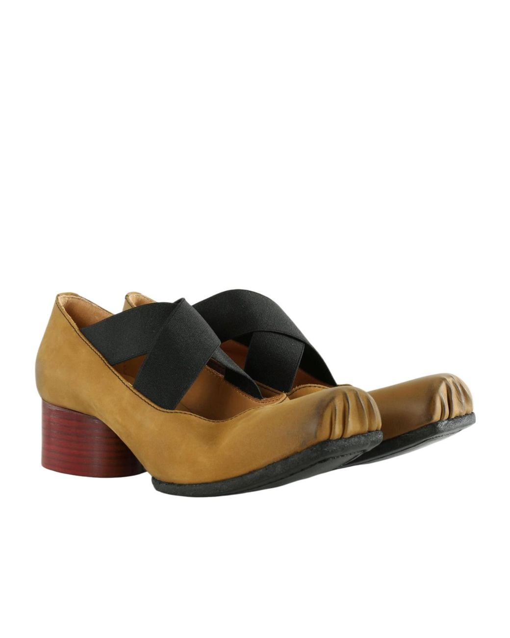 Uma Wang Brown Square-Toe Ballet Flats