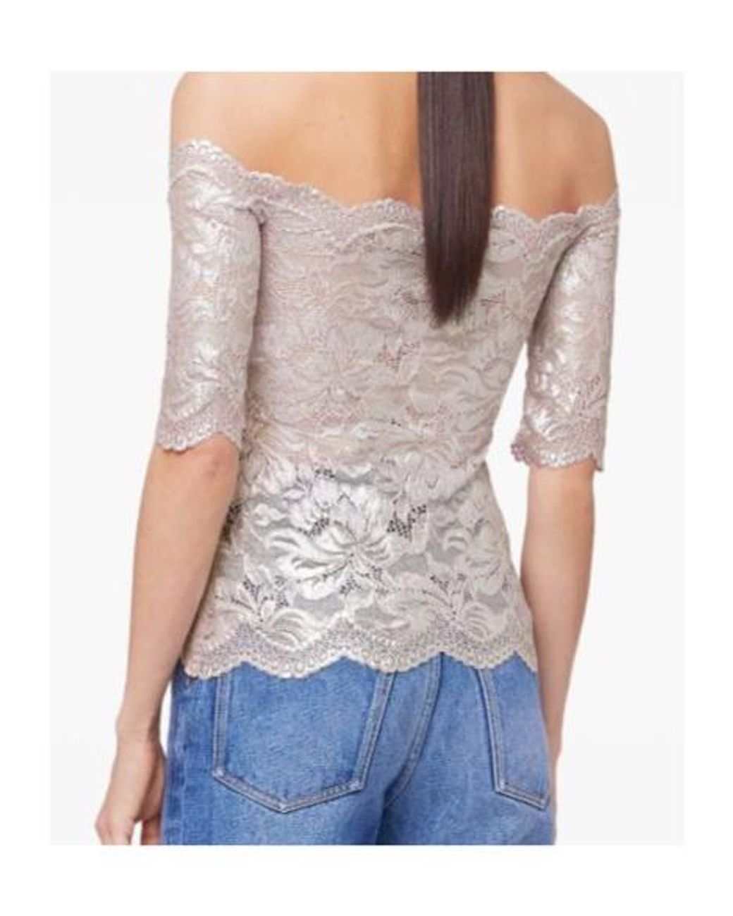 Rabanne Multicolor Scalloped Edge Lace Top