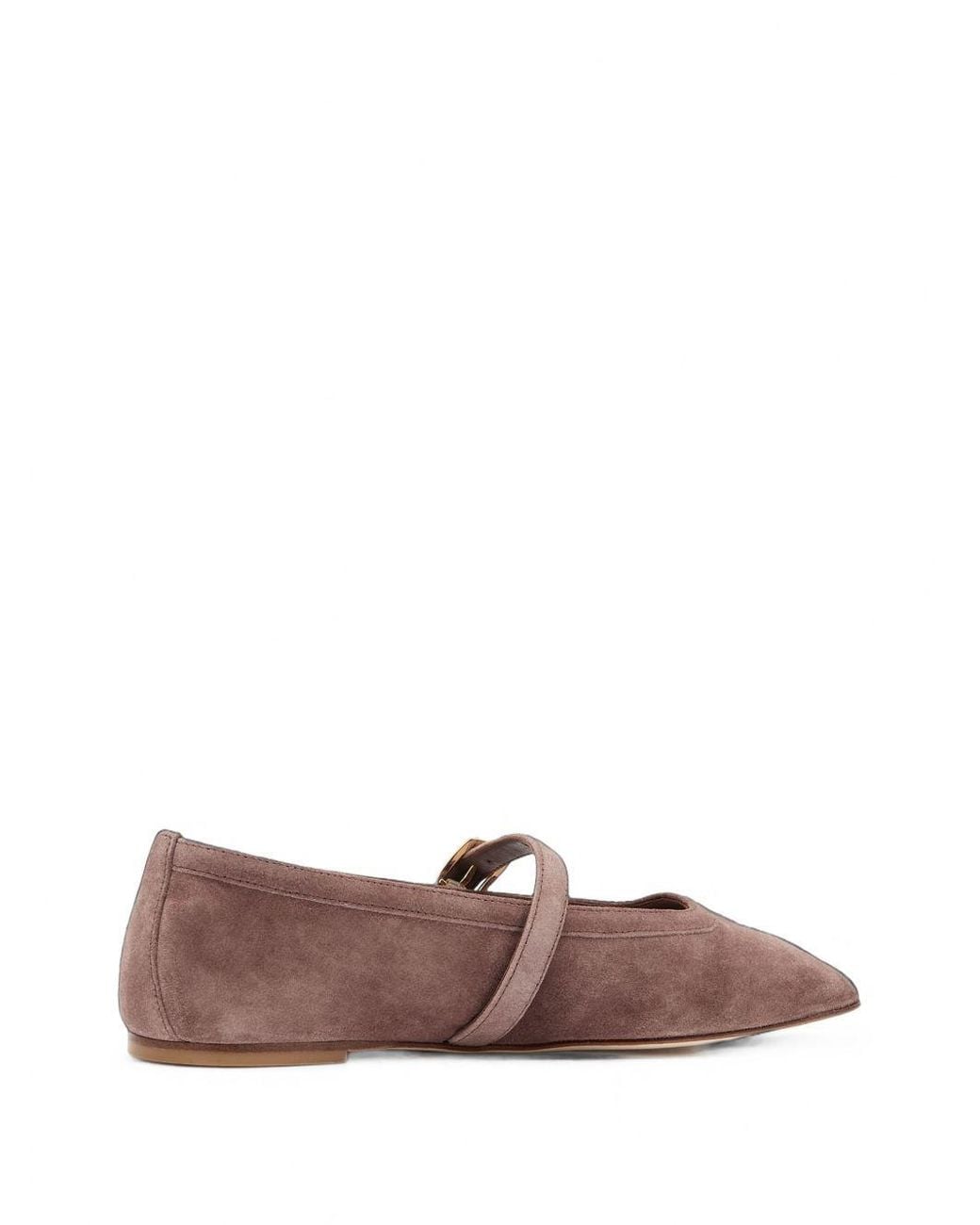 Stuart Weitzman Brown Sai Suede Ballet Flats