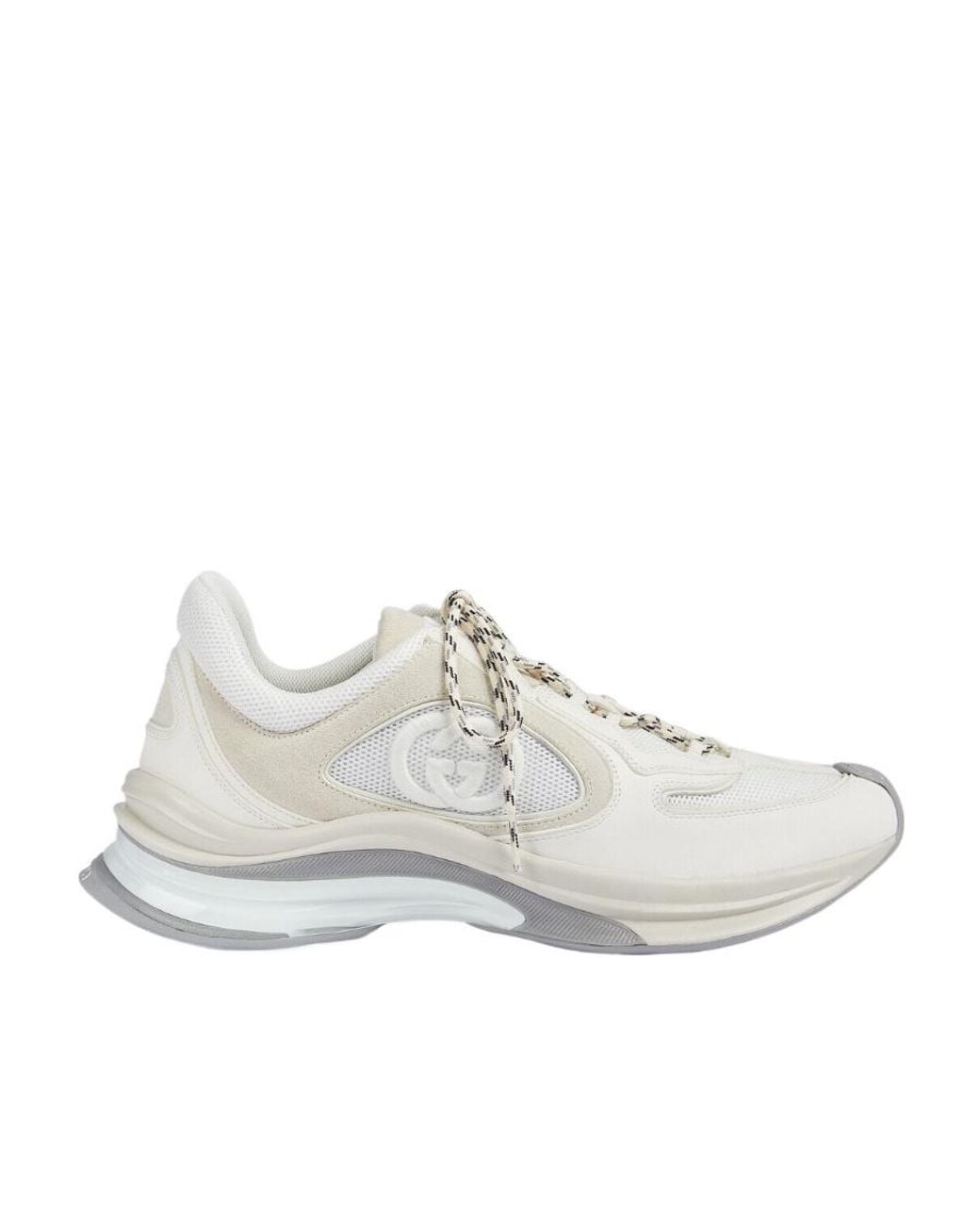 Gucci White Run Interlocking G Low-Top Sneakers for men