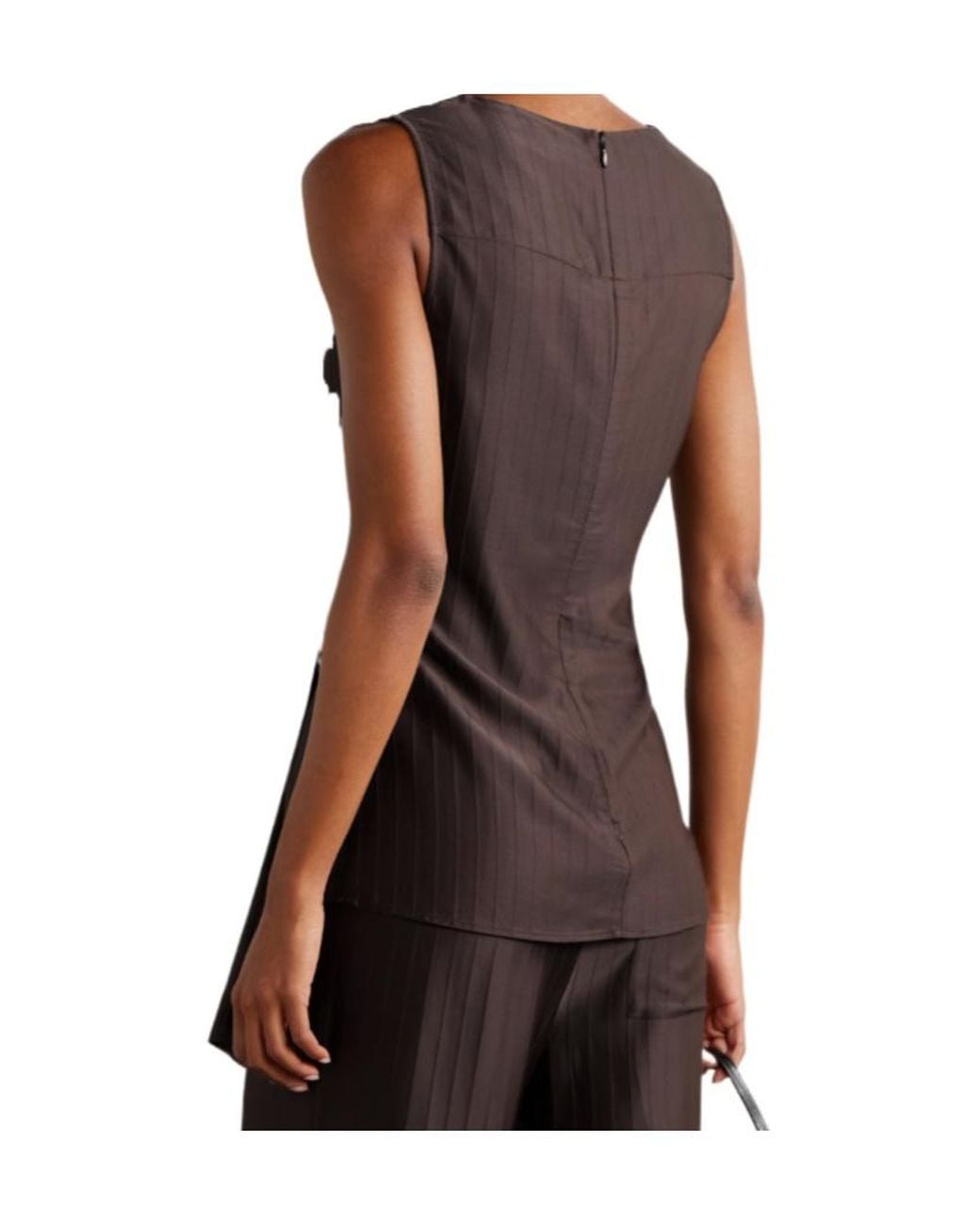 Loulou de Saison Brown Fonda Draped Asymmetric Top