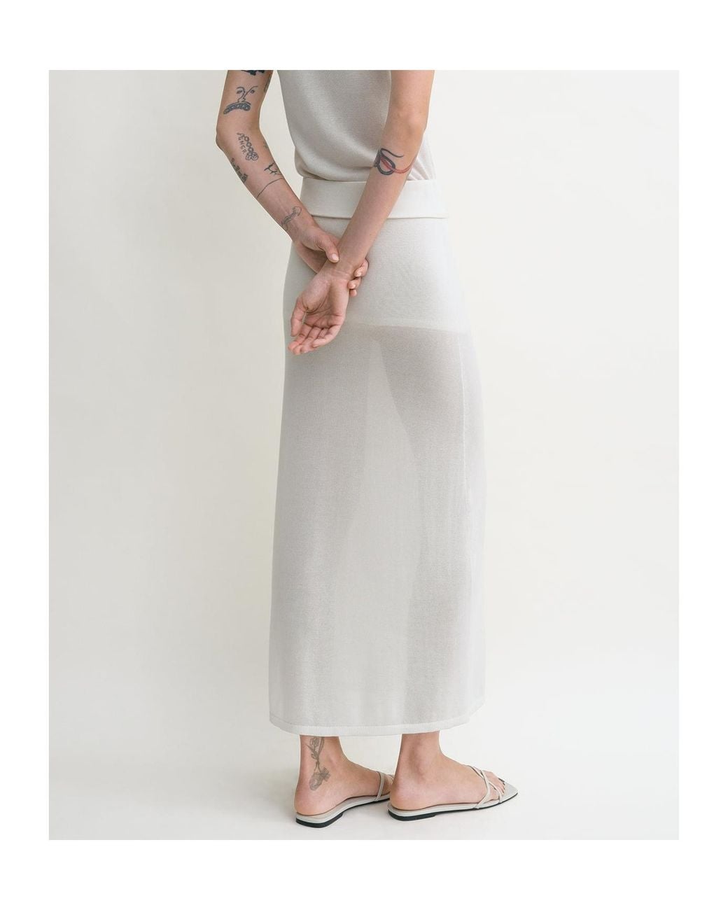 Totême White Totême Long Knitted Skirt